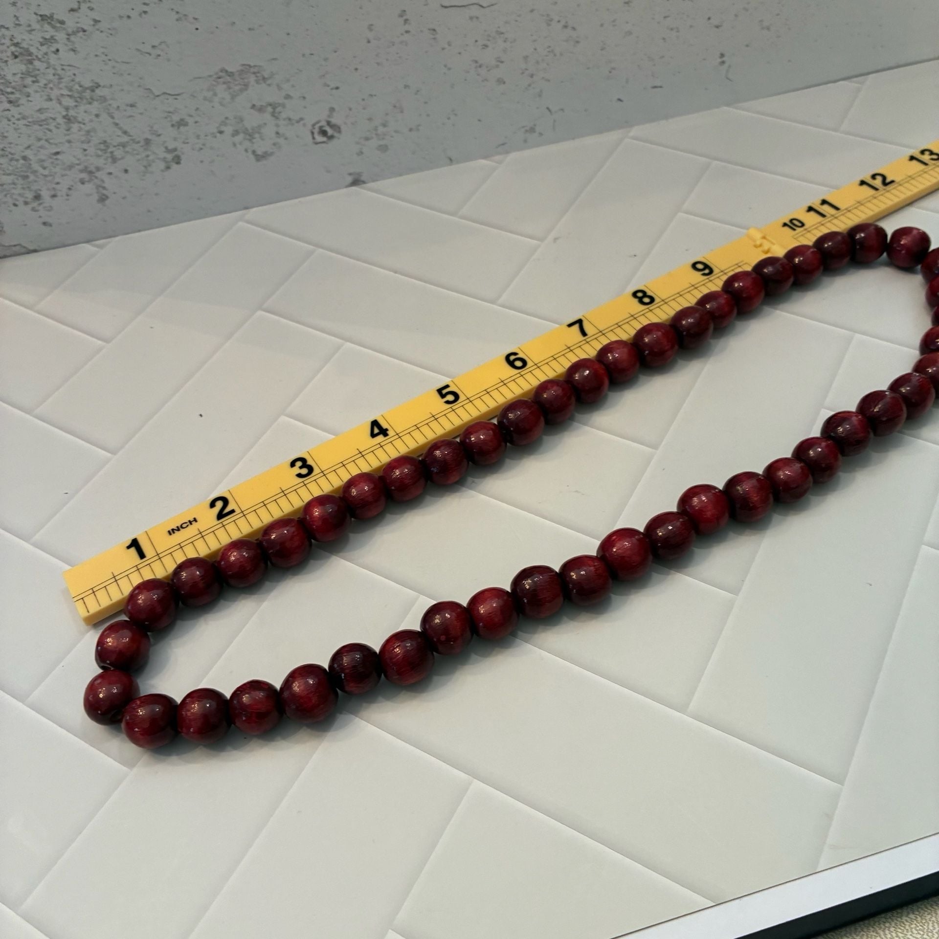Red Wood Bead Statement Necklace 3
