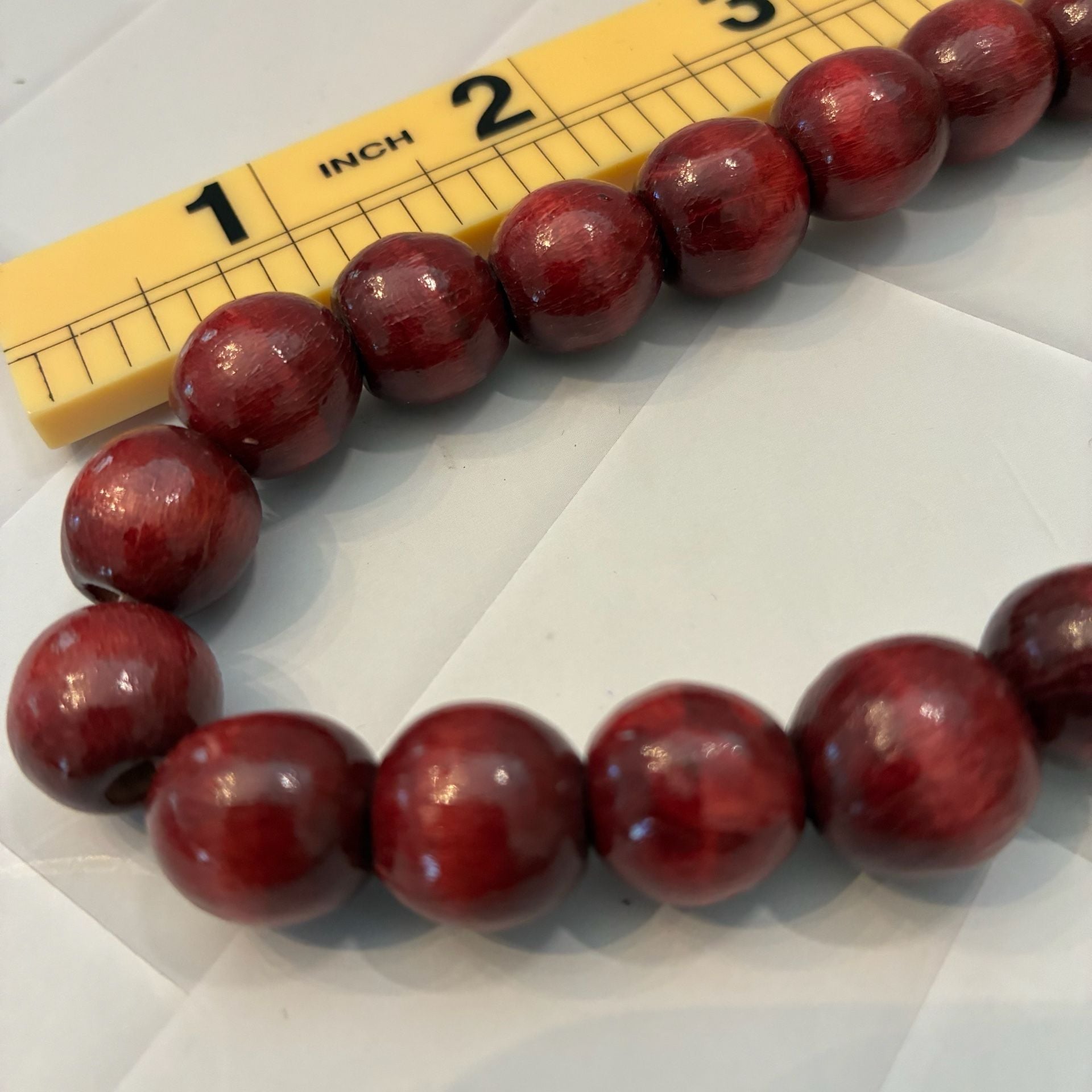 Red Wood Bead Statement Necklace 4