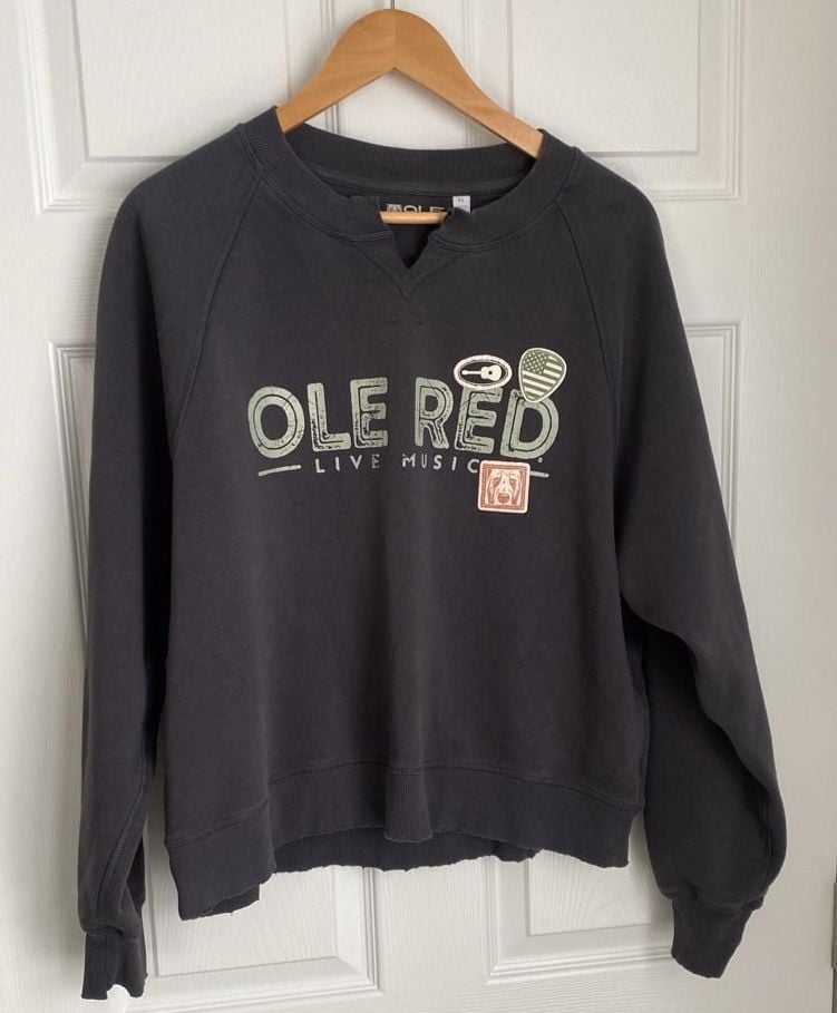 Ole Red Live Music Sweatshirt Size XL Charcoal Grey Graphic Crewneck 2