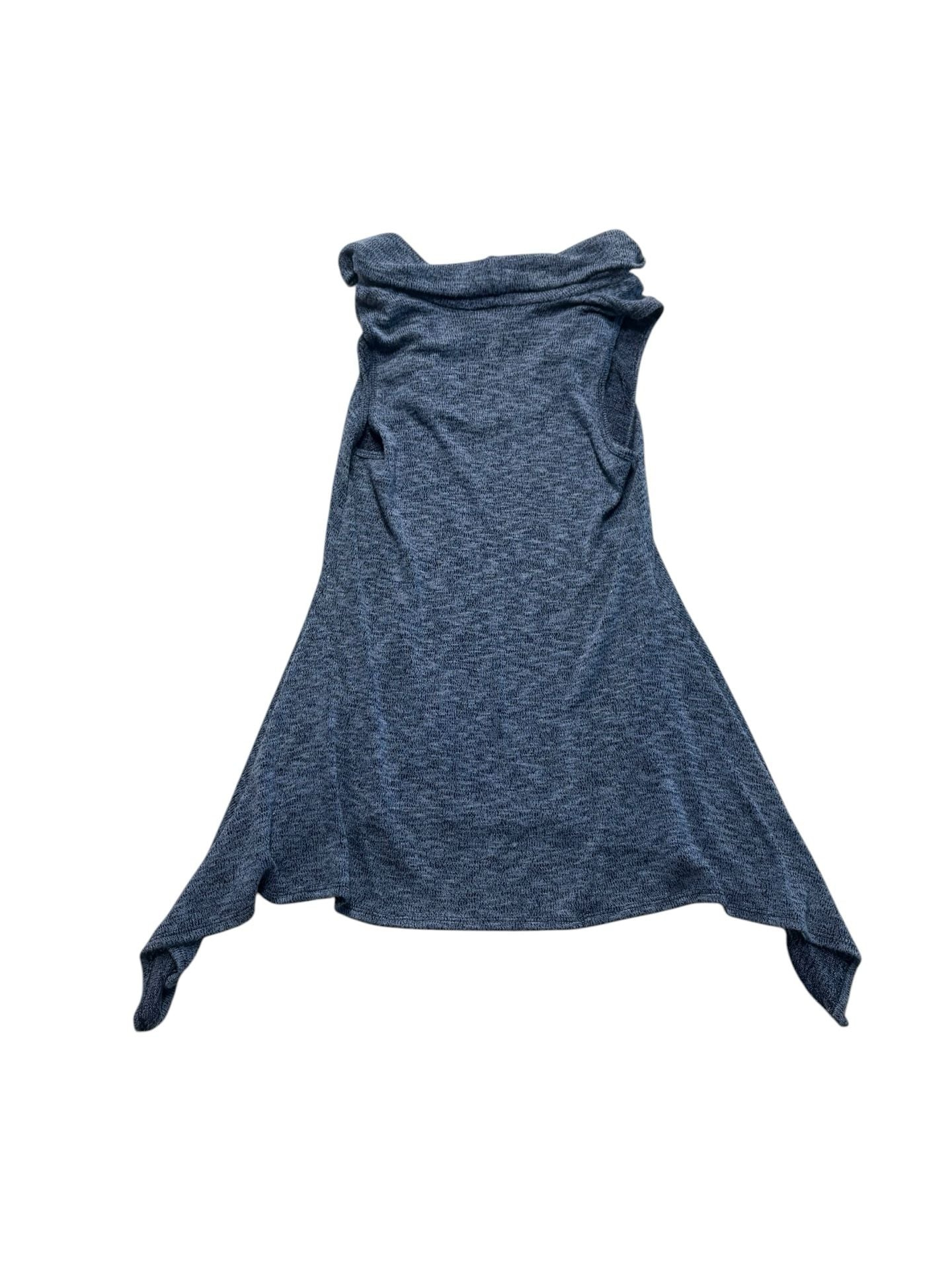 Paradiso Cowl Neck Sleeveless Tunic Size L Blue Handkerchief Hem 3