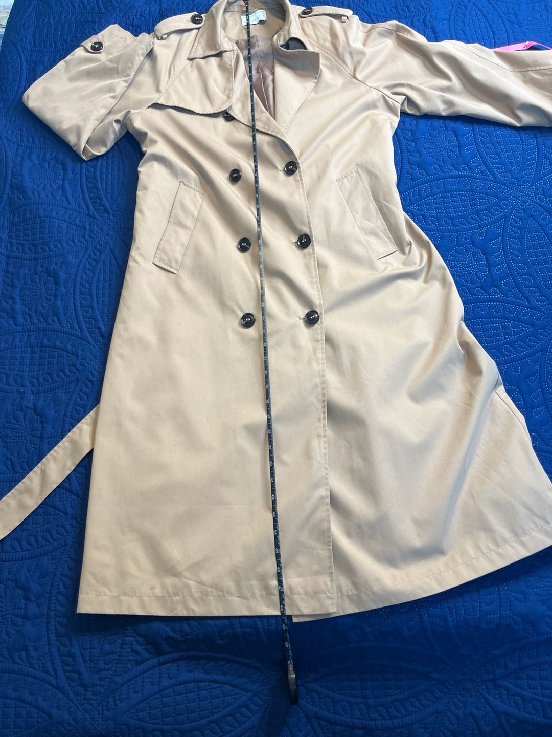 Fall Trench Coat Size- Tan Double Breasted Belted 4