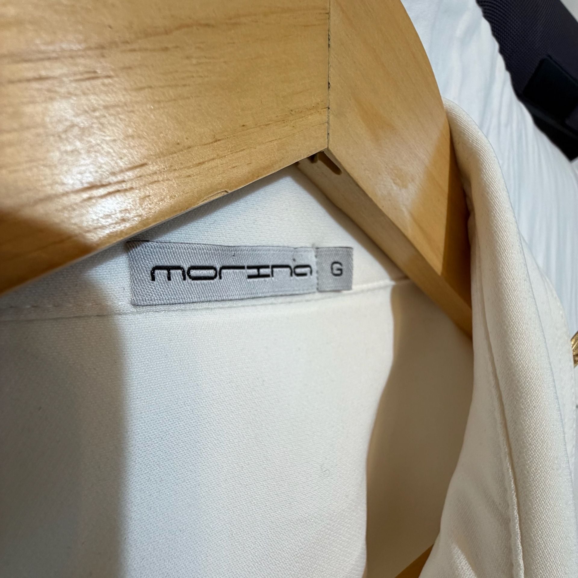 Morina G White Military Jacket Size G Gold Buttons 6