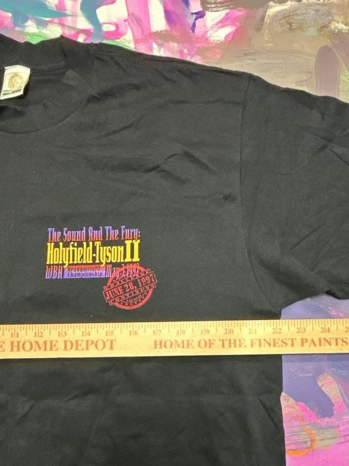 MGM Grand Holyfield Tyson II T-Shirt Size XL Black Vintage 1993 Boxing 6