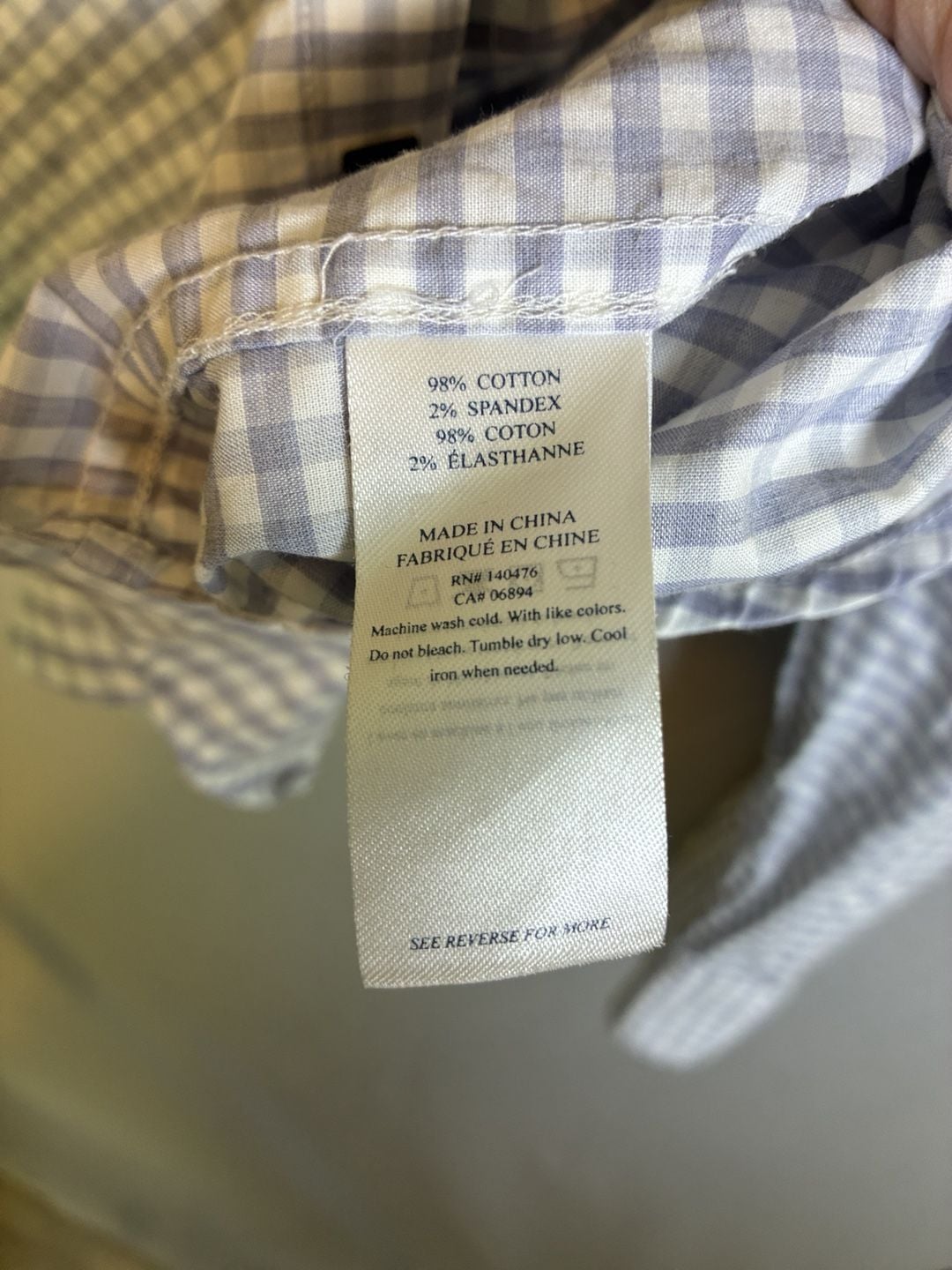 Faherty Long Sleeve Button Down Shirt Size M Blue White Gingham Plaid 6