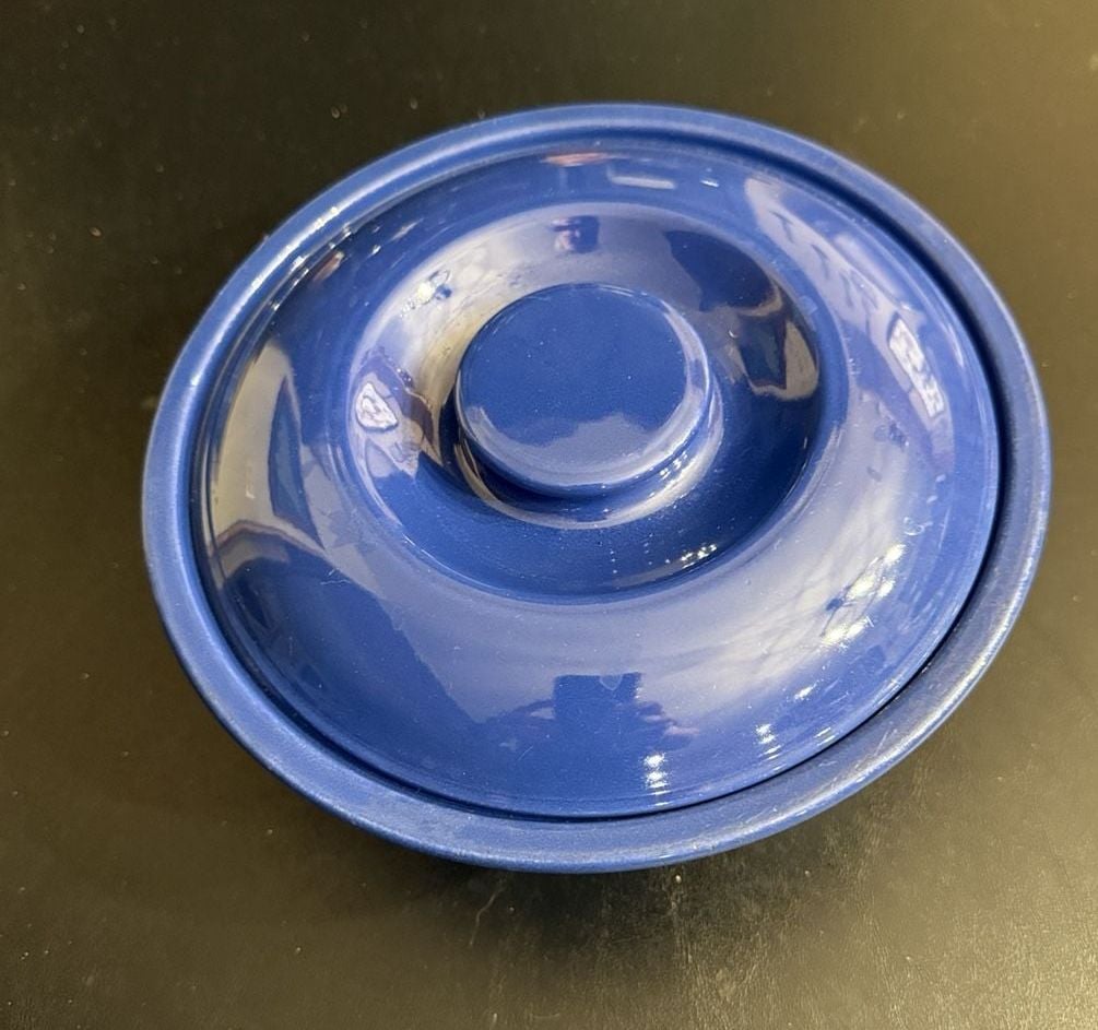 Fiesta Covered Casserole Bowl Lapis Blue Ceramic 1