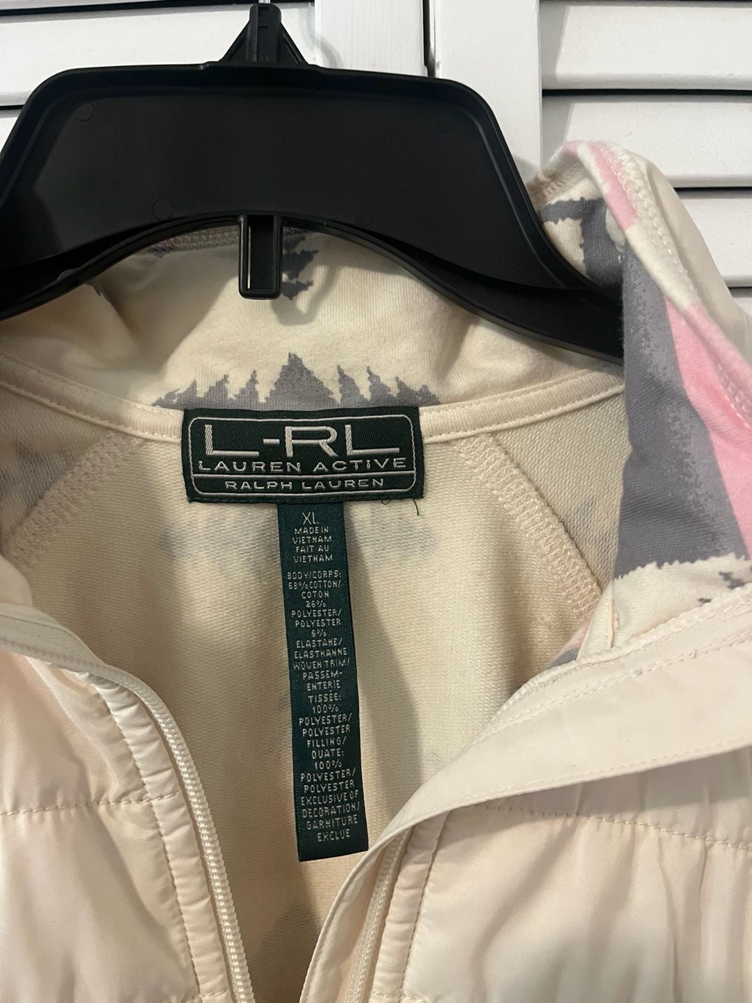 Lauren Active Ralph Lauren Quilted Jacket Size XL Cream Aztec Print 3