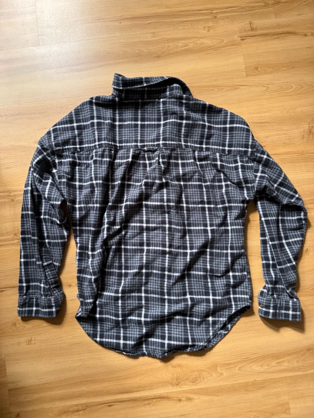 Kirra Black Plaid Flannel Button Up Shirt One Size Long Sleeve 3