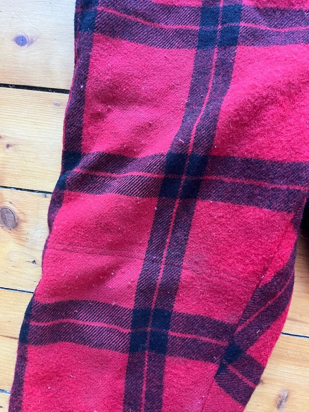 Carter's Buffalo Plaid Wool Hunting Pants Size 42 38 Vintage 60s altered flaw 11