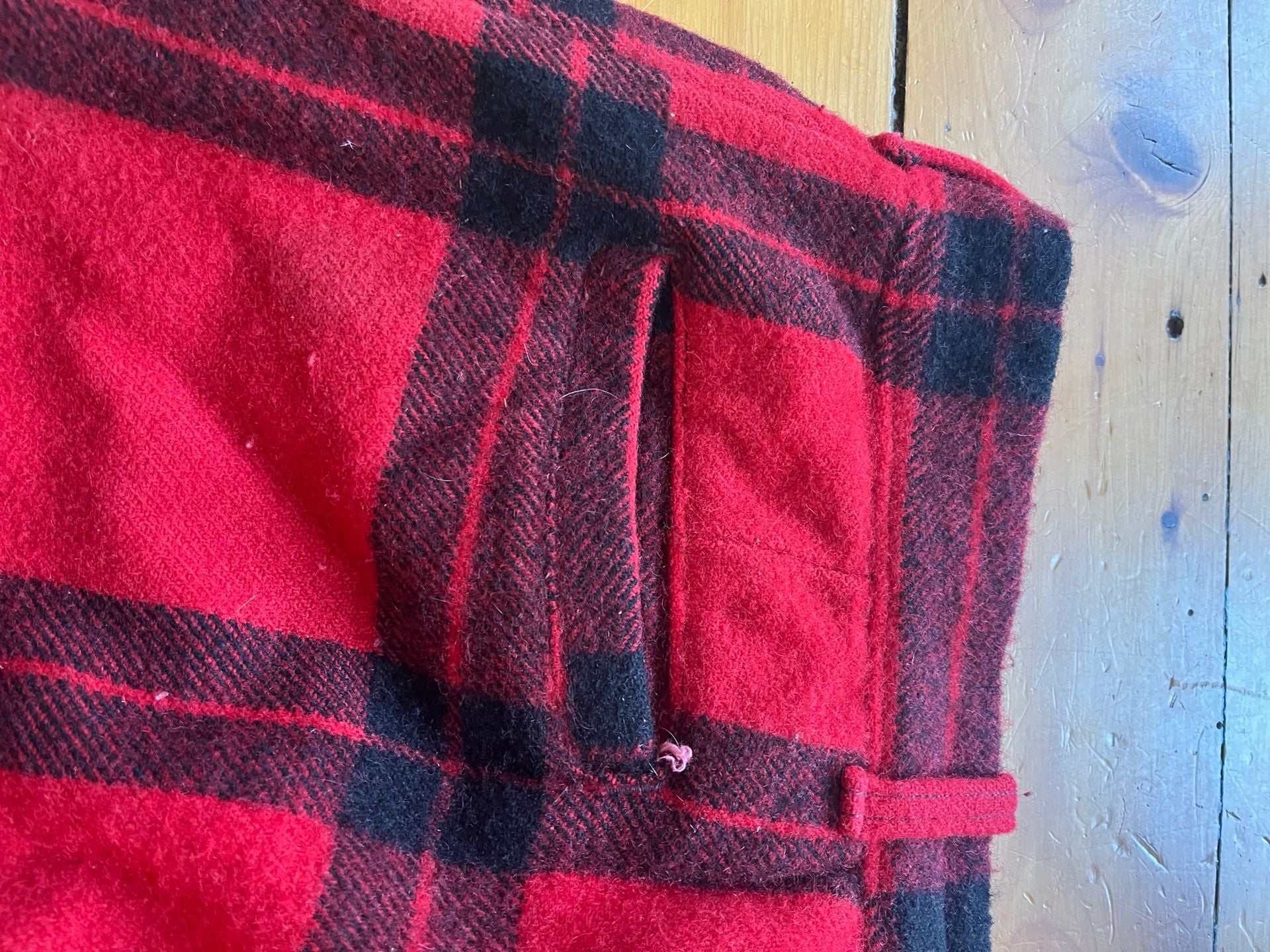 Carter's Buffalo Plaid Wool Hunting Pants Size 42 38 Vintage 60s altered flaw 16