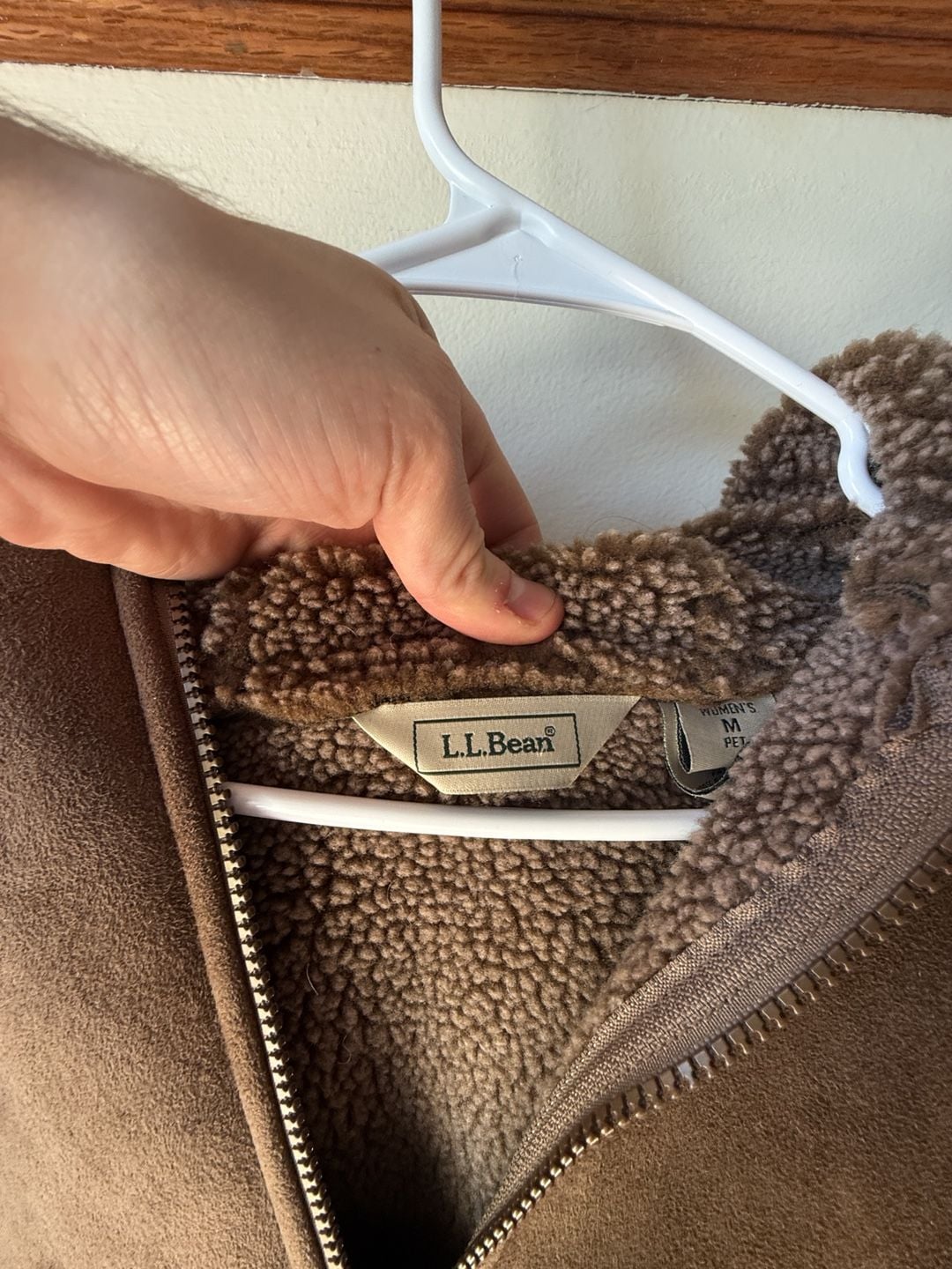 🤎 Dreamy Fall L.L.Bean Coat 🍂 Vintage Shearling Lined Suede Jacket Size M 3