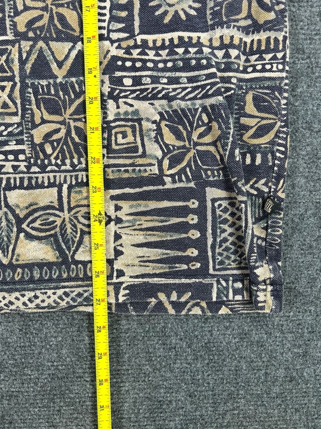 Structure Printed Polo Shirt Size L Blue Geometric Cotton 8