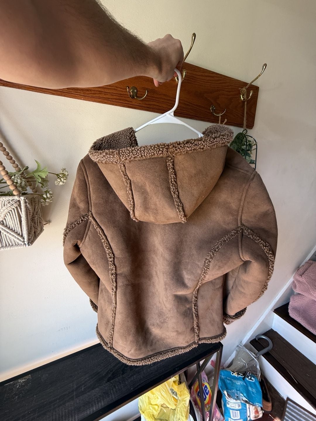 🤎 Dreamy Fall L.L.Bean Coat 🍂 Vintage Shearling Lined Suede Jacket Size M 7
