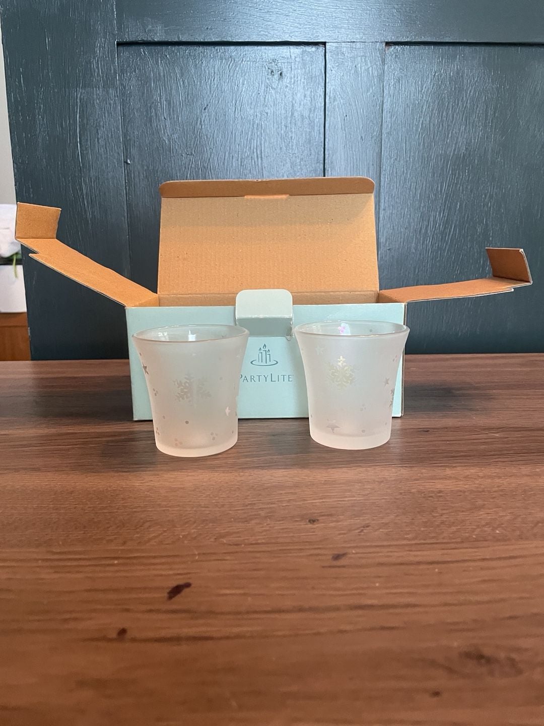 Vintage, NOS PartyLite Snowy Nights Votive Holder Duo 2