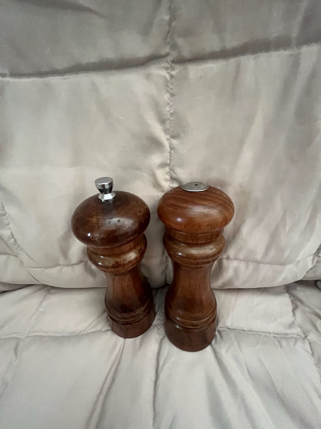 Vintage Mr. Dudley Wooden Salt Shaker and Pepper Mill Grinder Set 2