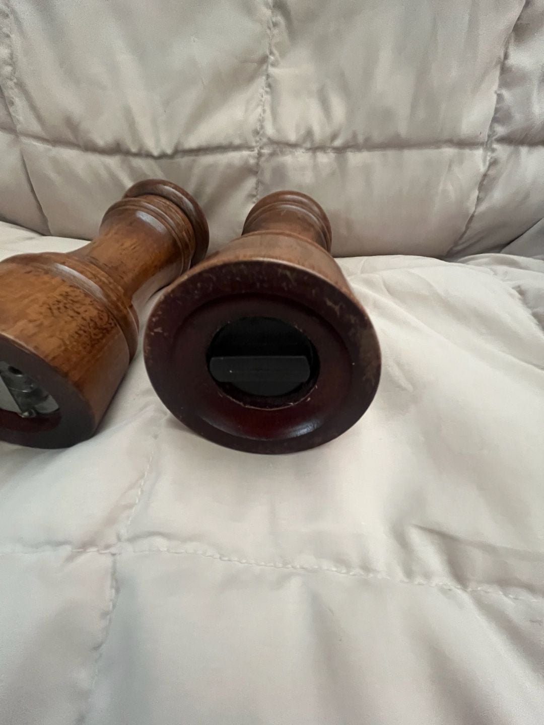 Vintage Mr. Dudley Wooden Salt Shaker and Pepper Mill Grinder Set 4