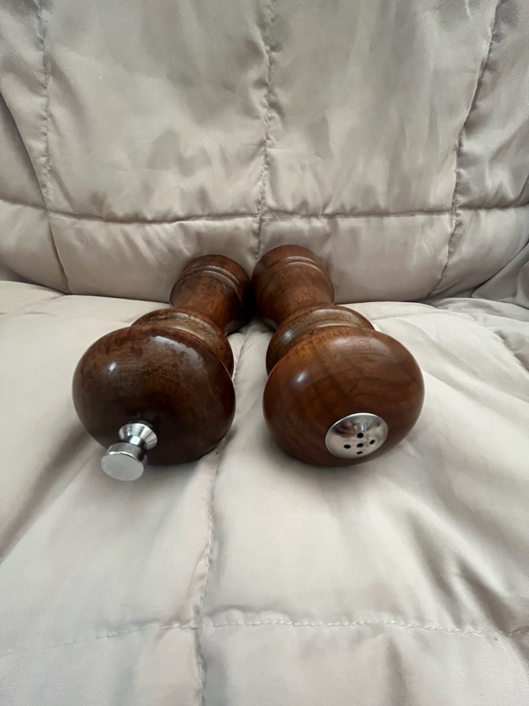 Vintage Mr. Dudley Wooden Salt Shaker and Pepper Mill Grinder Set 5