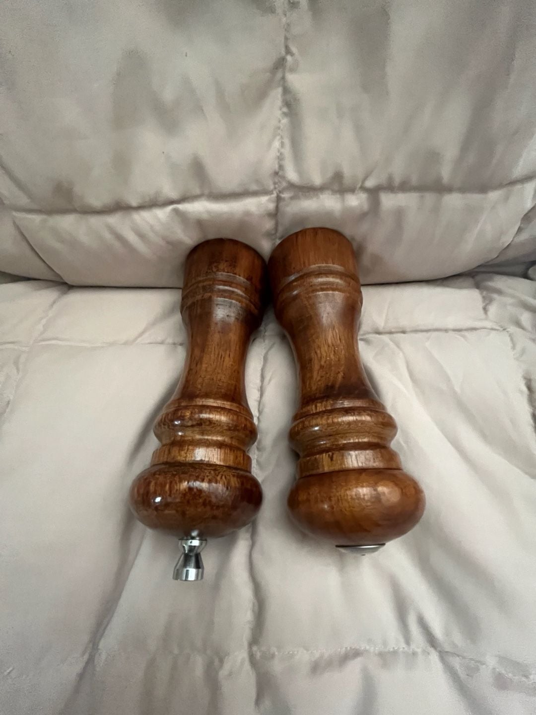 Vintage Mr. Dudley Wooden Salt Shaker and Pepper Mill Grinder Set 6