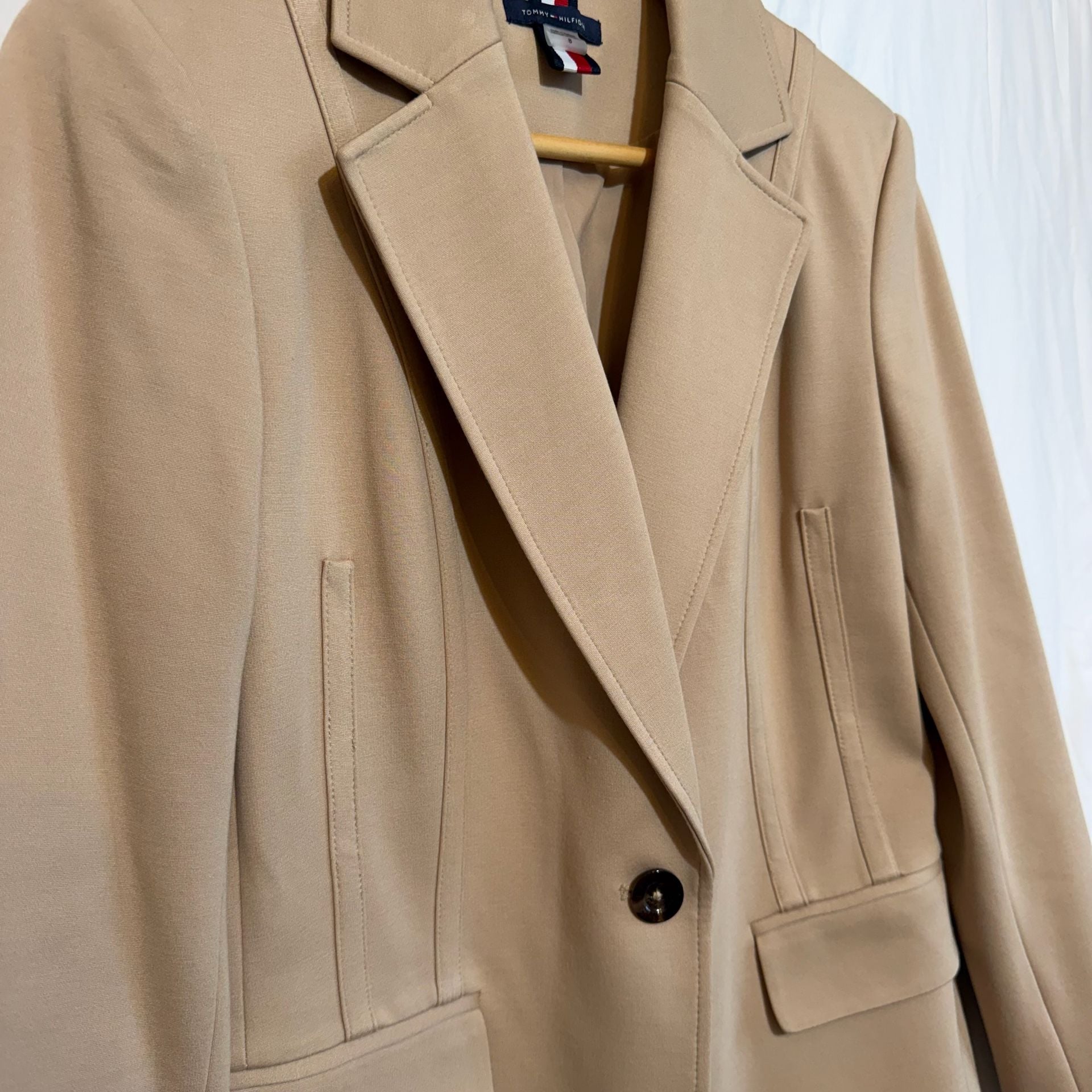 Tommy Hilfiger Tailored Blazer Size 8 Camel Tan Single Button Jacket 3
