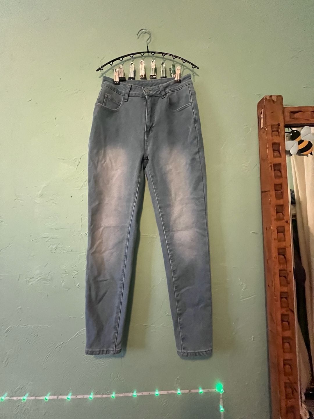 Fleece Lined Skinny Jeans Size S Blue Denim High Rise 2