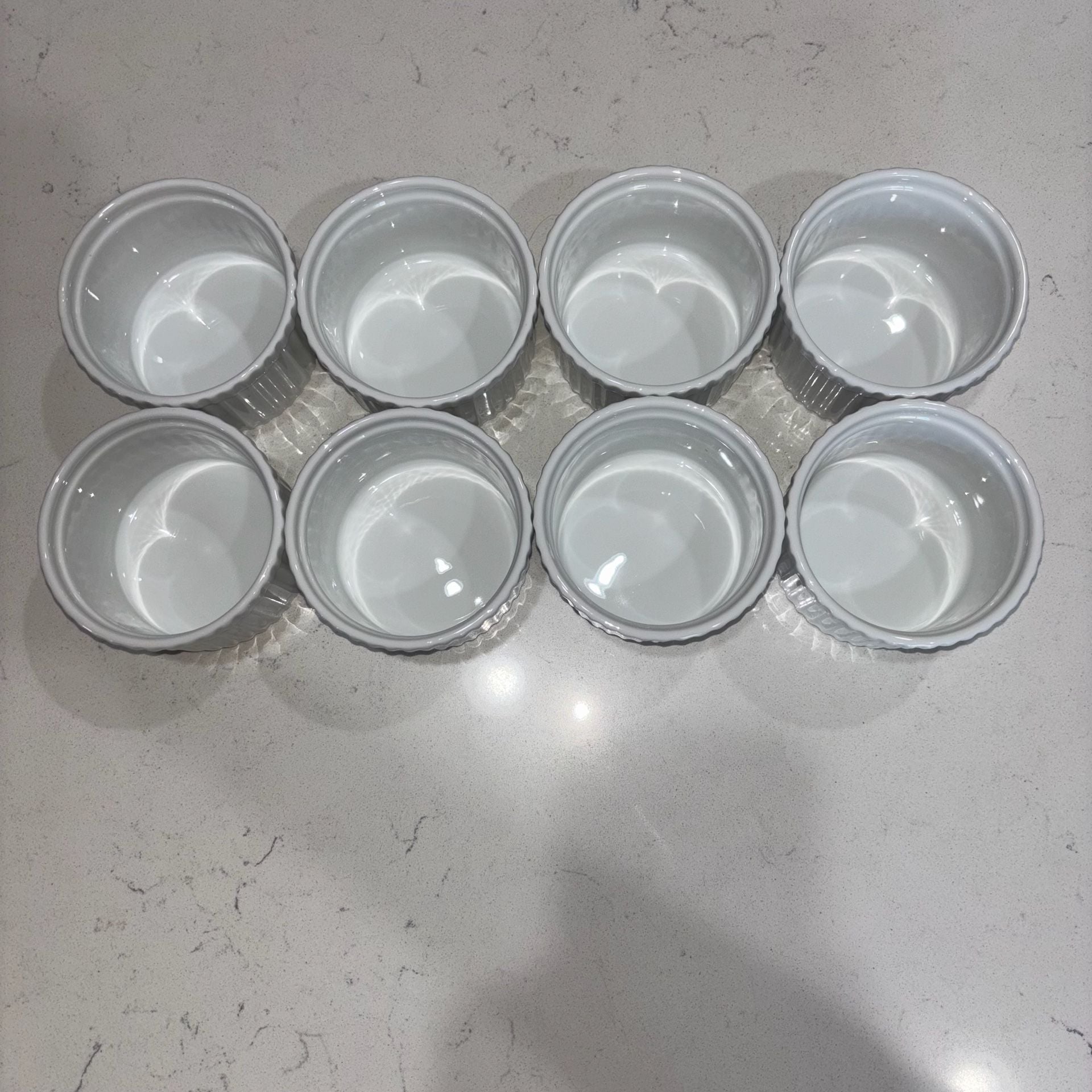 Crate And Barrel White Porcelain Ramekins 10oz Set Of 8 4