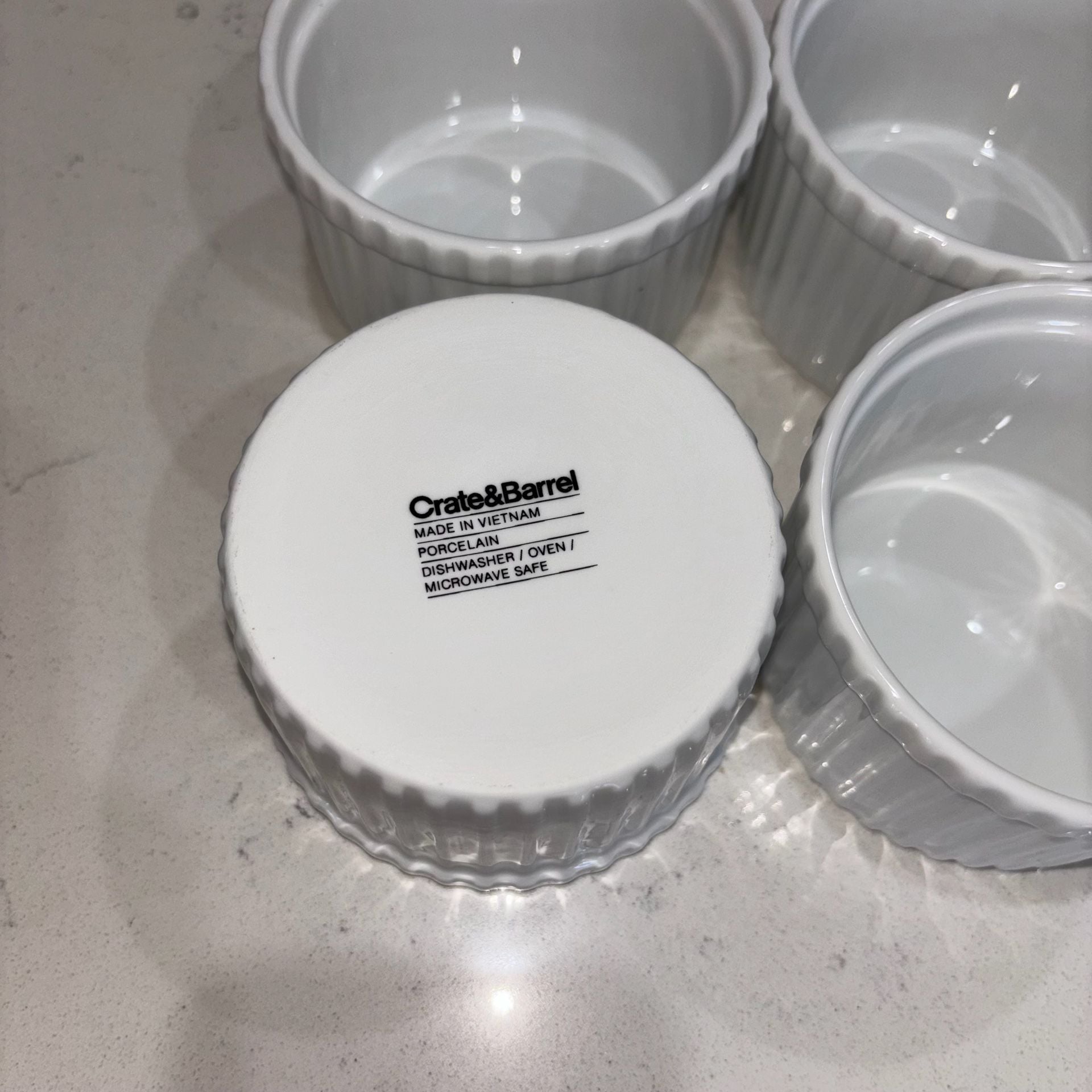 Crate And Barrel White Porcelain Ramekins 10oz Set Of 8 5