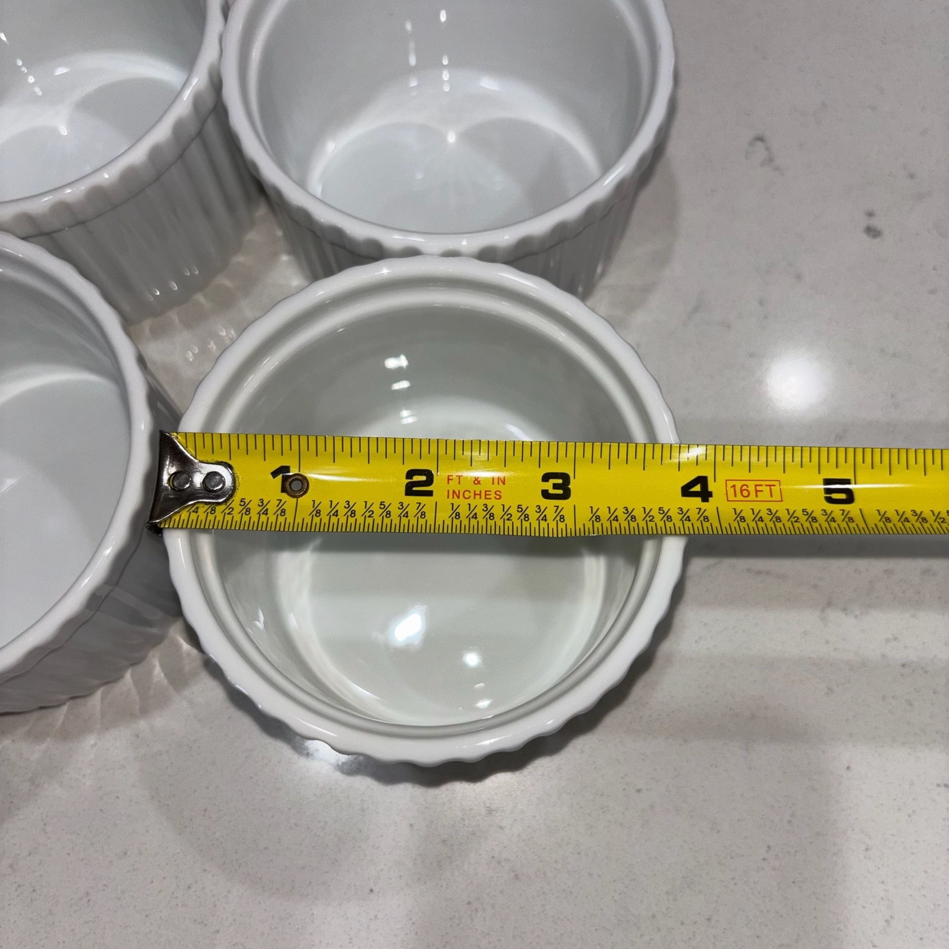 Crate And Barrel White Porcelain Ramekins 10oz Set Of 8 6