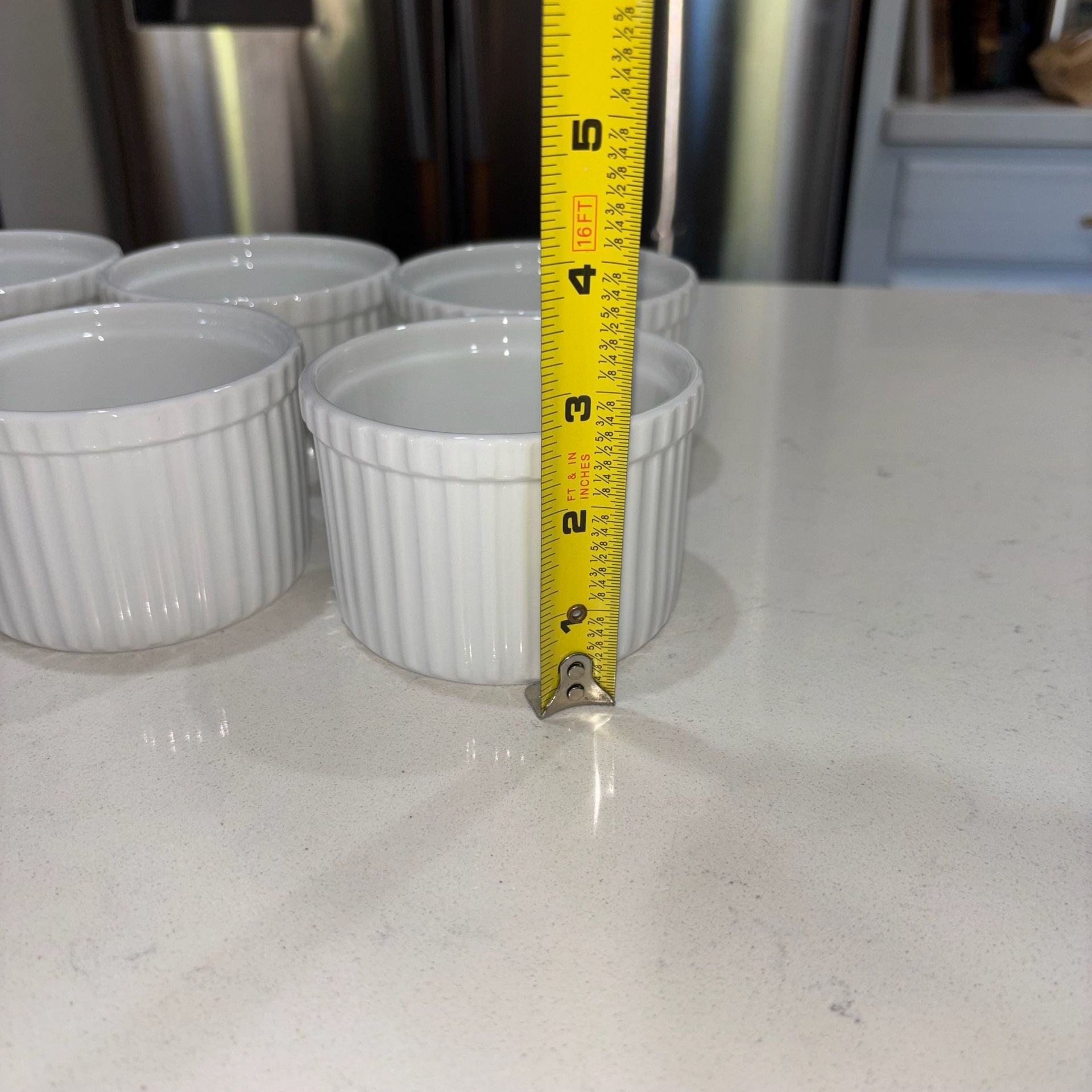 Crate And Barrel White Porcelain Ramekins 10oz Set Of 8 7