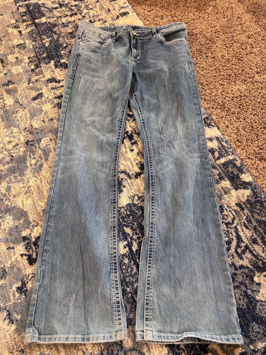 Real Jeans Embroidered Cross Bootcut Jeans Size 34x32 2