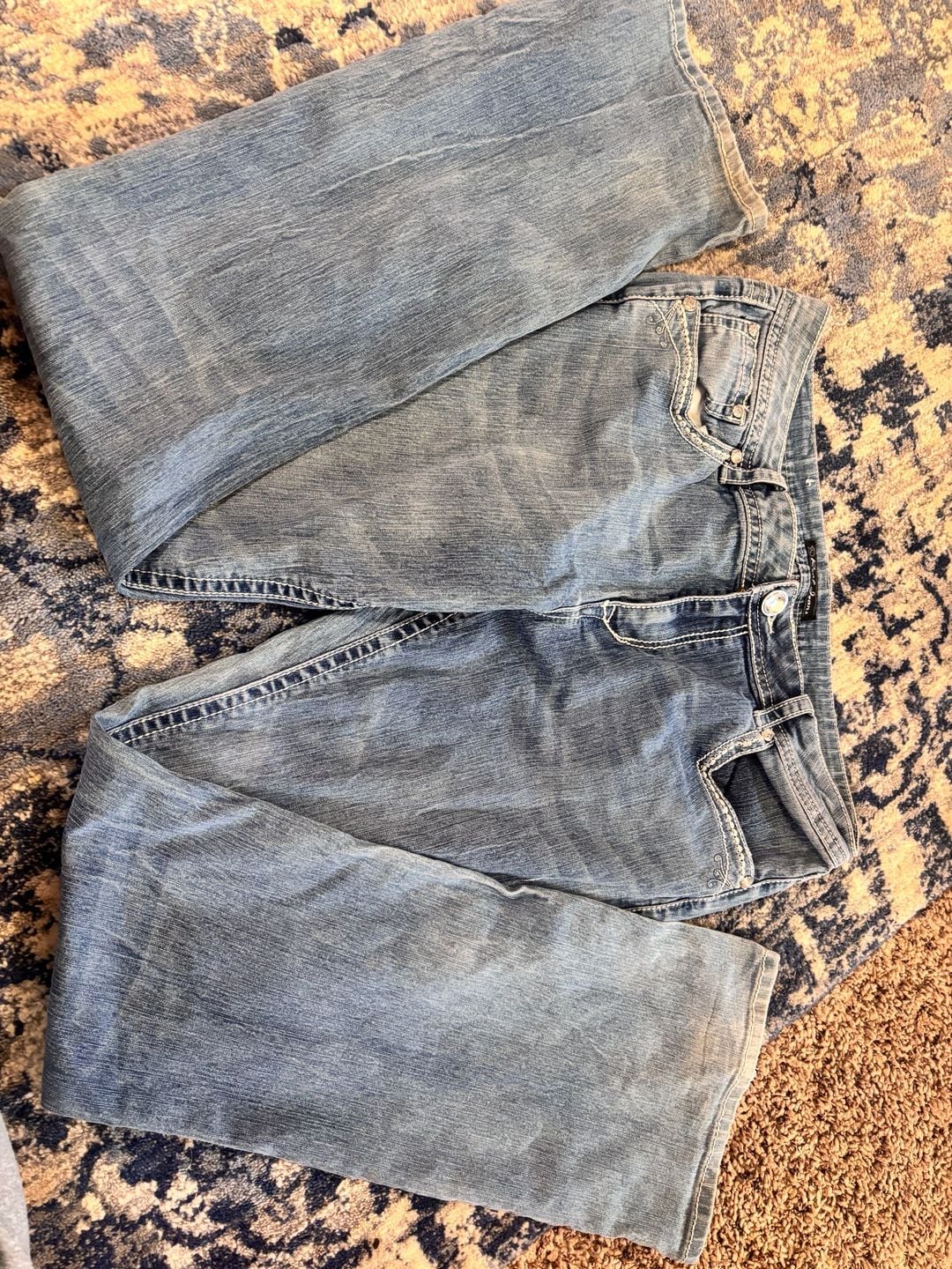 Real Jeans Embroidered Cross Bootcut Jeans Size 34x32 3