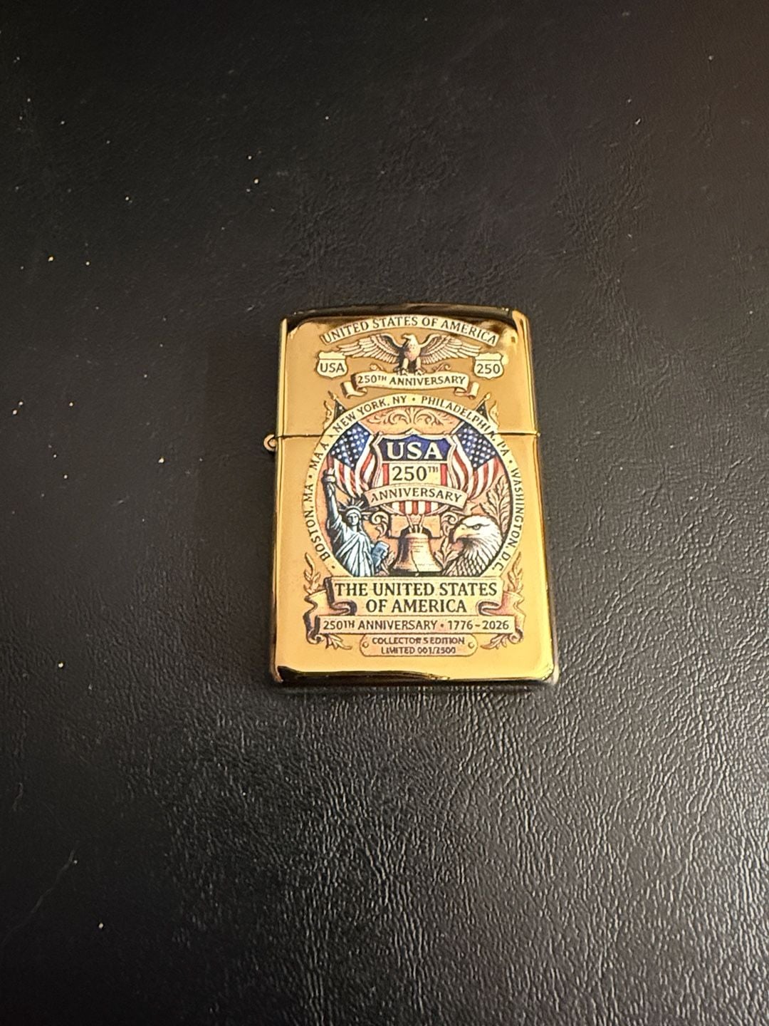 Replica Zippo USA 250th Anniversary 1776-2026 High Polish Brass Lighter 1