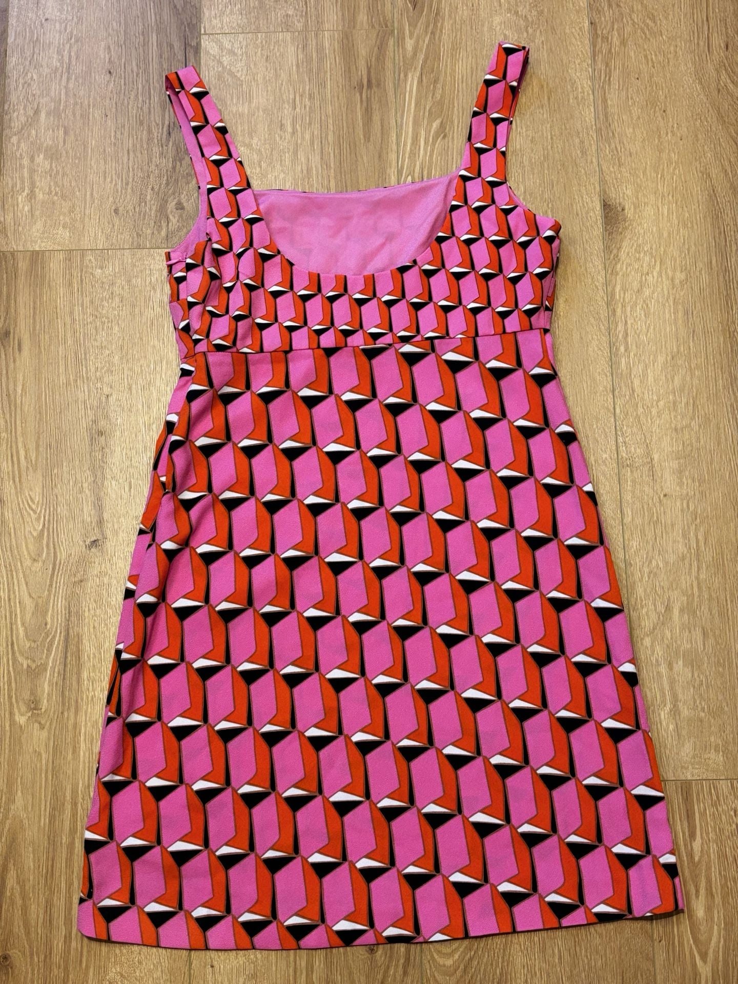 Diane Von Furstenberg x Target 90s Shift Mini Dress Size 2 Pink Geo 3