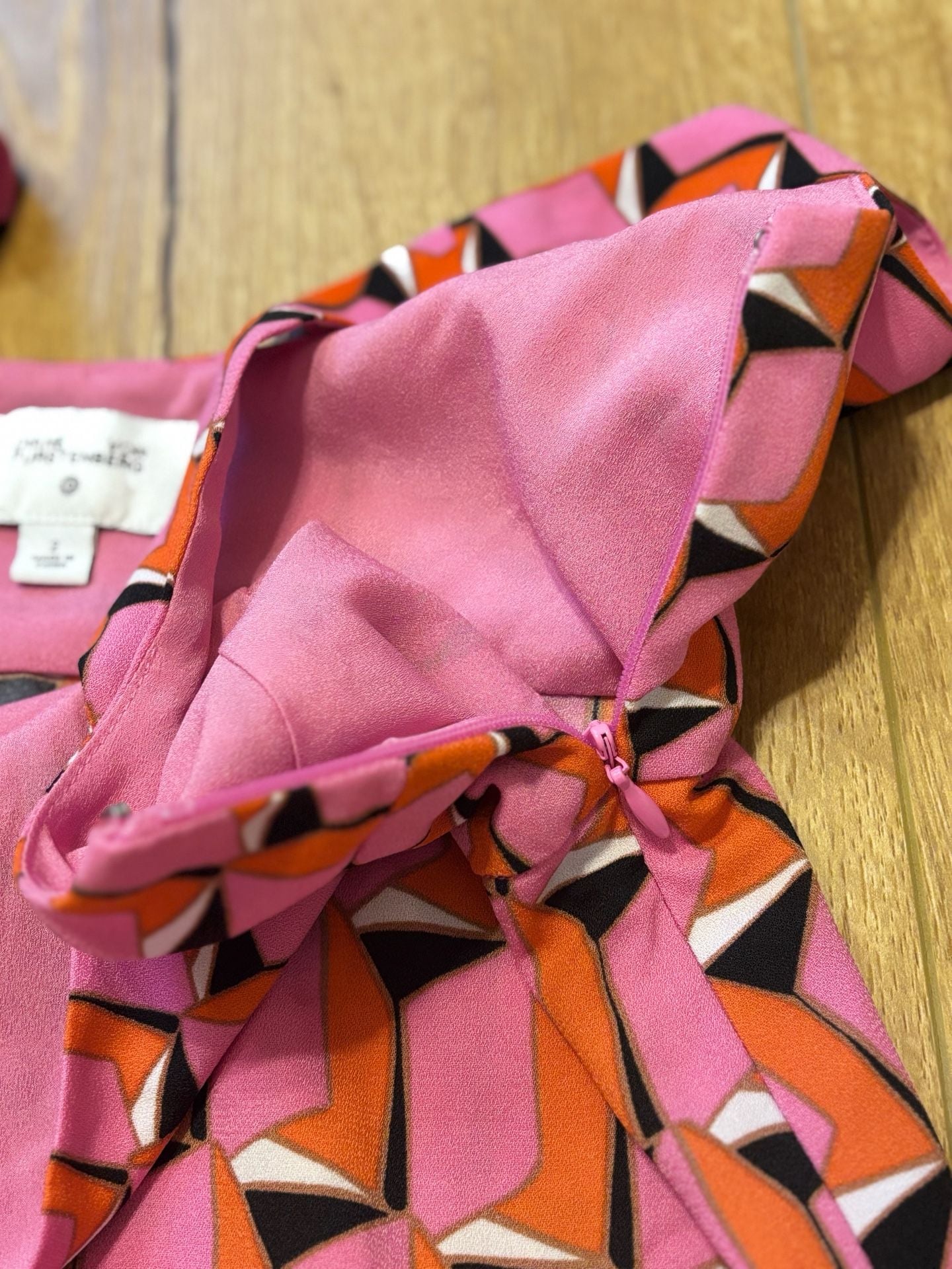 Diane Von Furstenberg x Target 90s Shift Mini Dress Size 2 Pink Geo 4