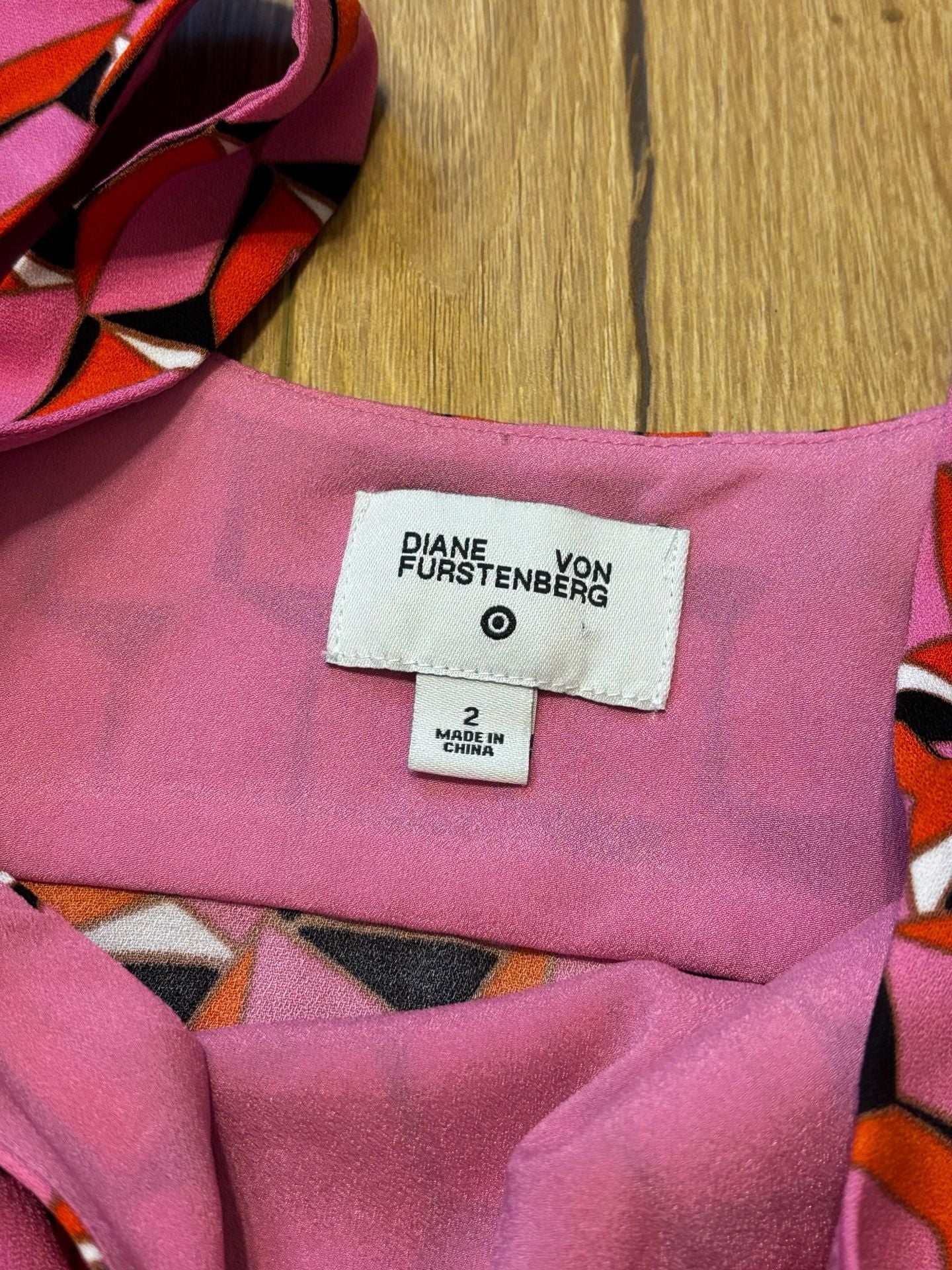 Diane Von Furstenberg x Target 90s Shift Mini Dress Size 2 Pink Geo 5