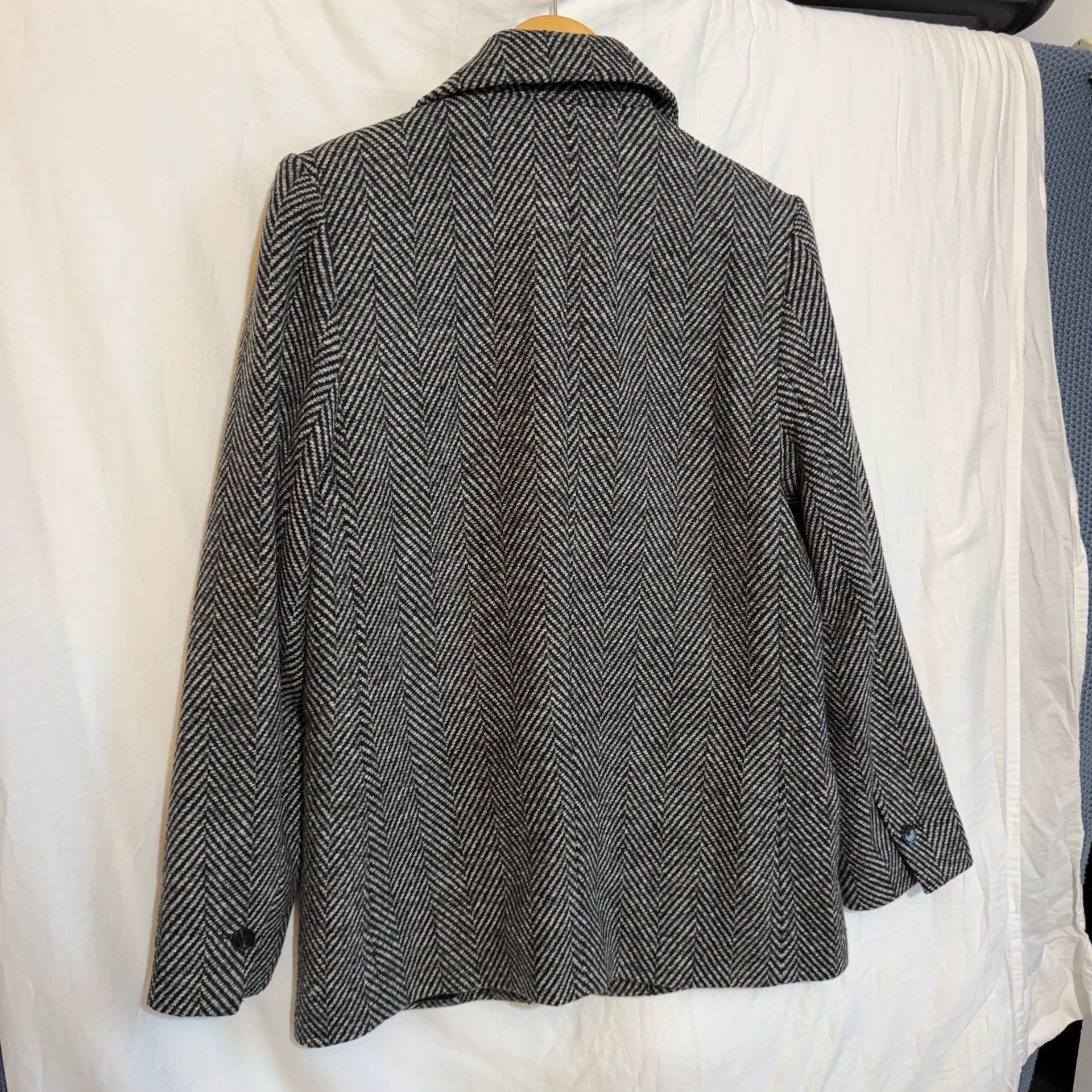 Astr The Label Herringbone Blazer Size S Black White Oversized Tweed Jacket 5