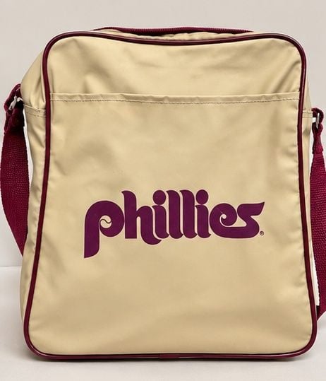 Atlantic Philadelphia Phillies Vintage Shoulder Bag Tan Maroon 2