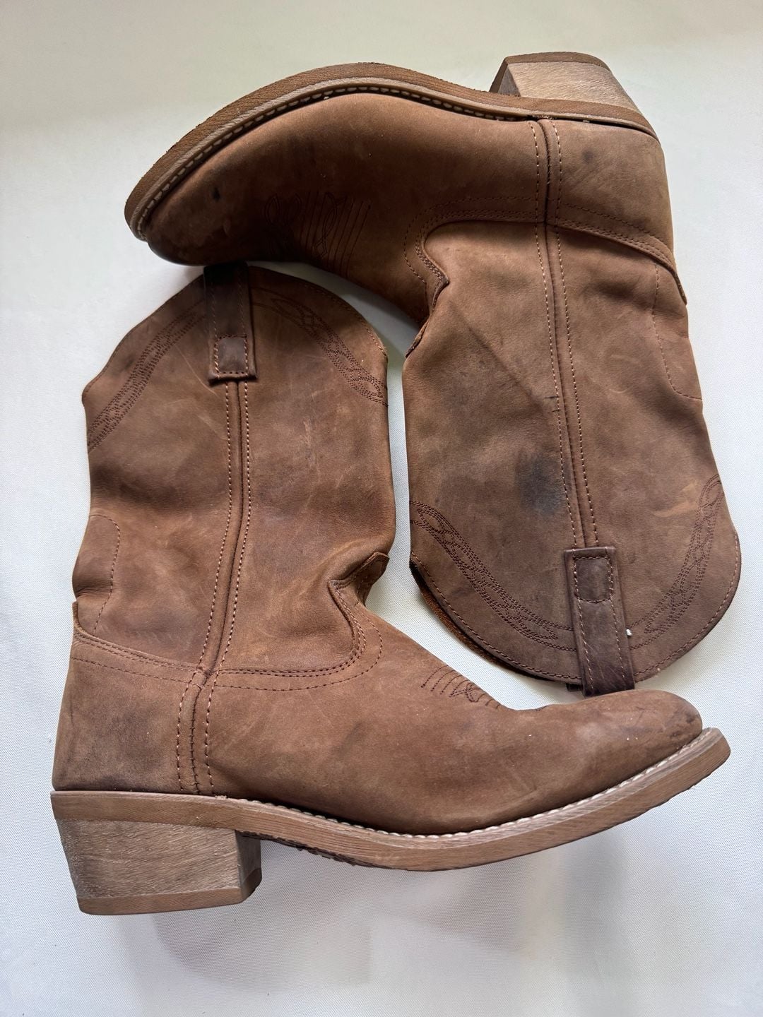 Masterson Leather Cowboy Boots Distressed Western Ranch Men’s 7.5 EW 9