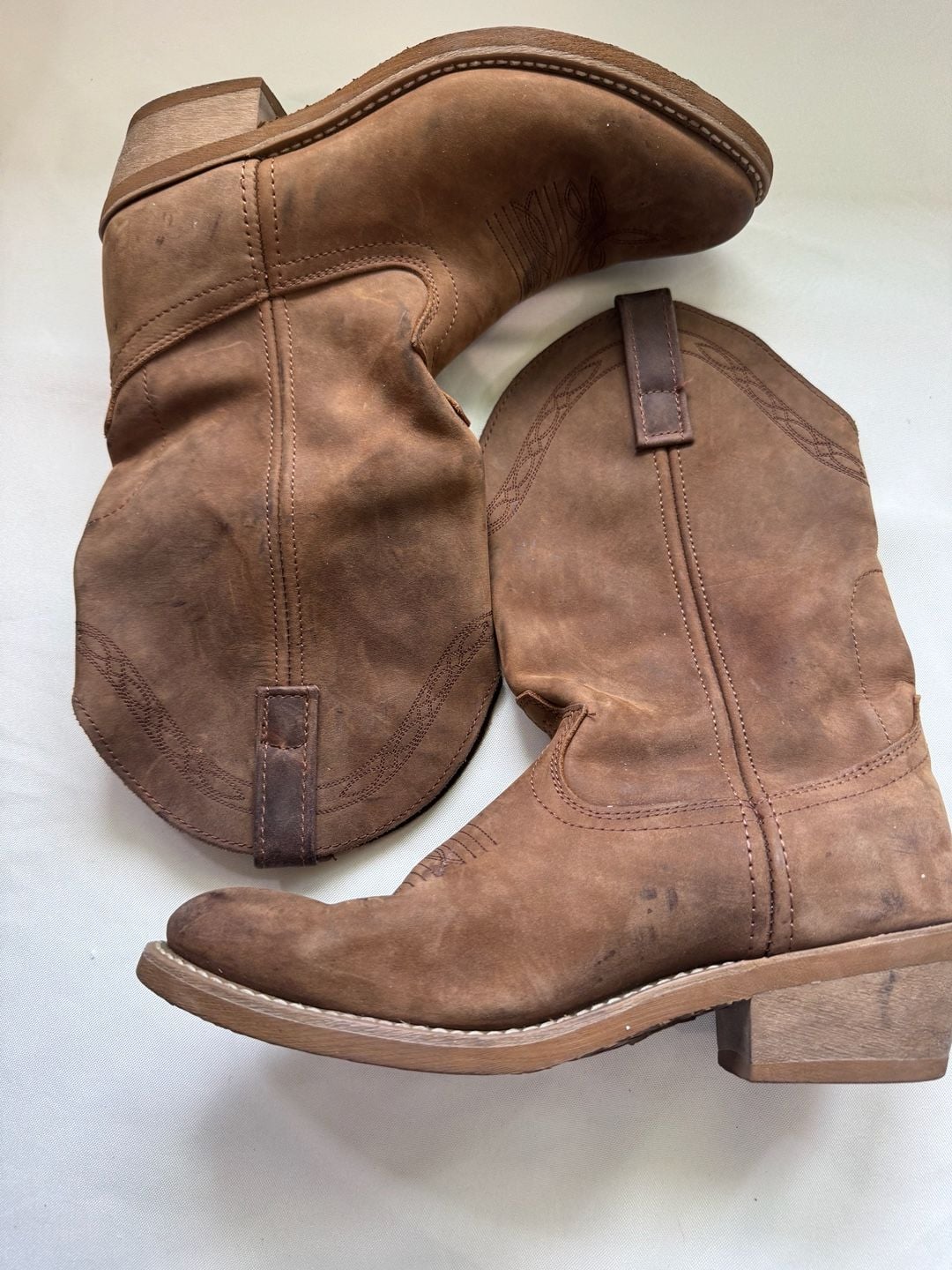 Masterson Leather Cowboy Boots Distressed Western Ranch Men’s 7.5 EW 10