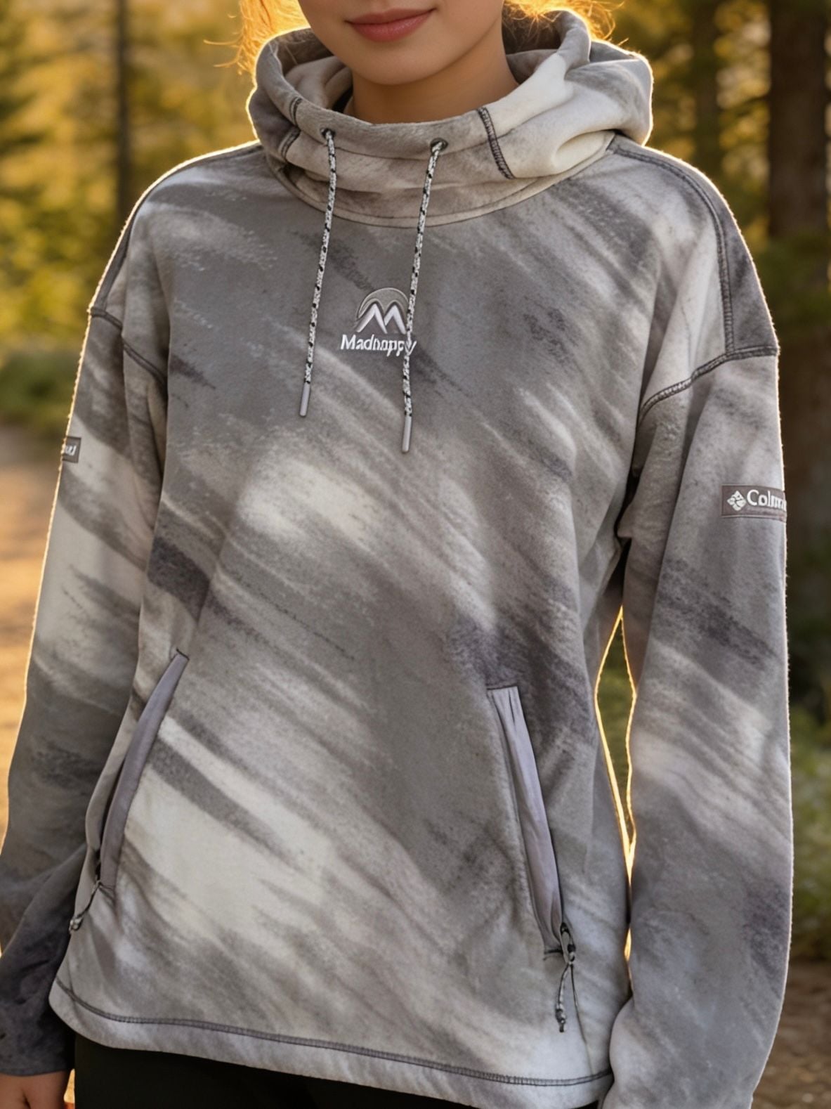 Madhappy Columbia Fleece Hoodie Gray Purple Tie Dye 3