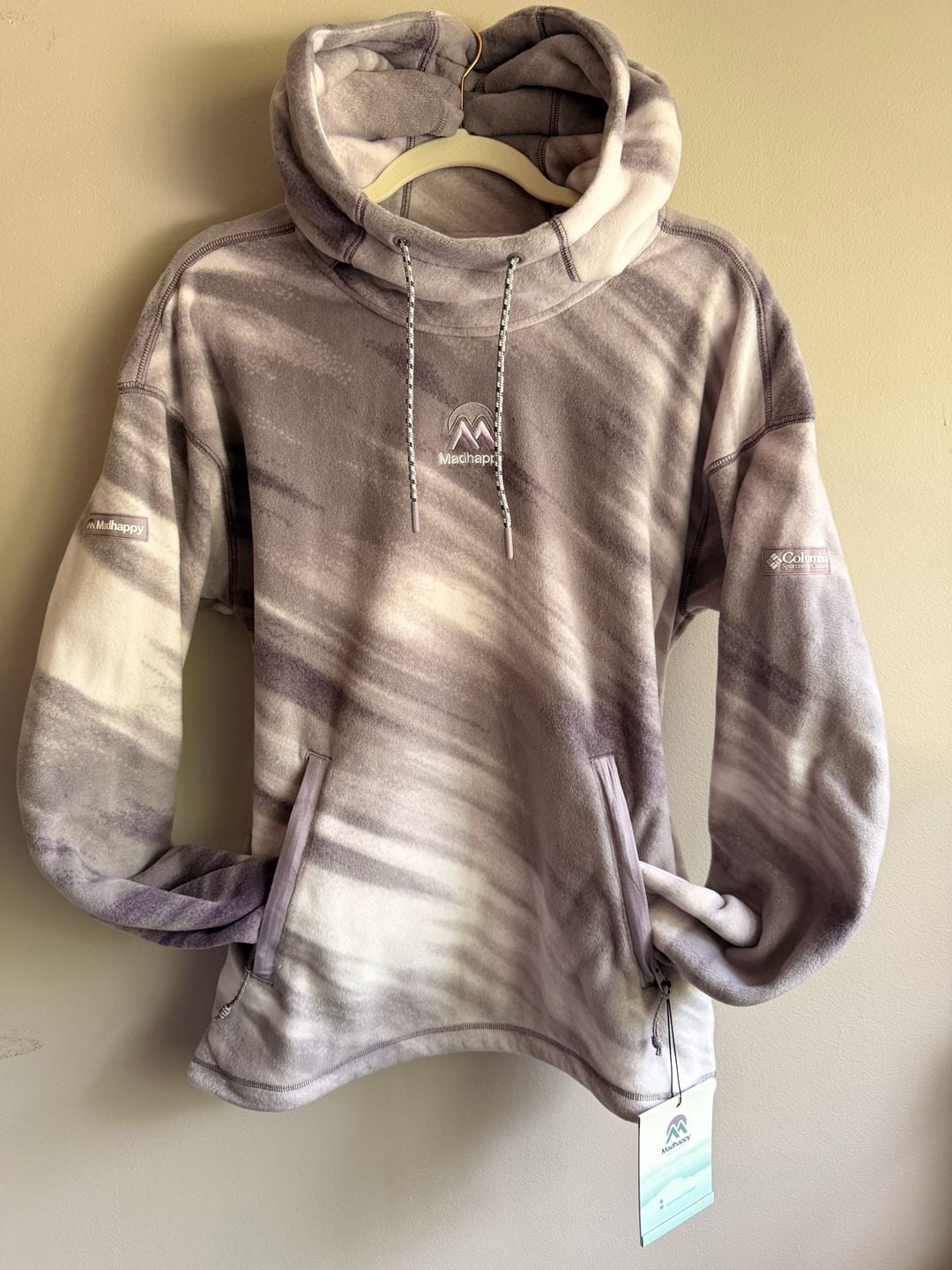 Madhappy Columbia Fleece Hoodie Gray Purple Tie Dye 4