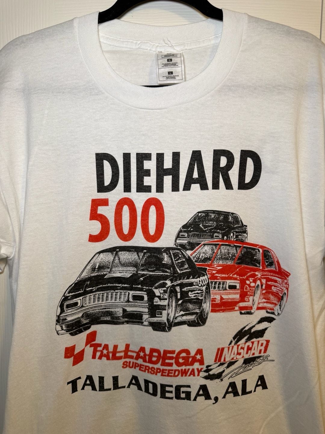 NASCAR DieHard 500 Talladega Superspeedway Size Large White Vintage T-Shirt 3