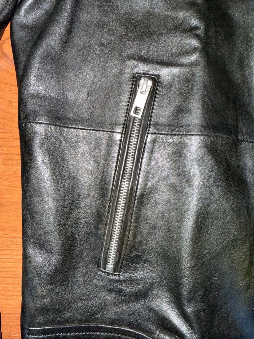 Zara Black Leather Moto Biker Jacket 7
