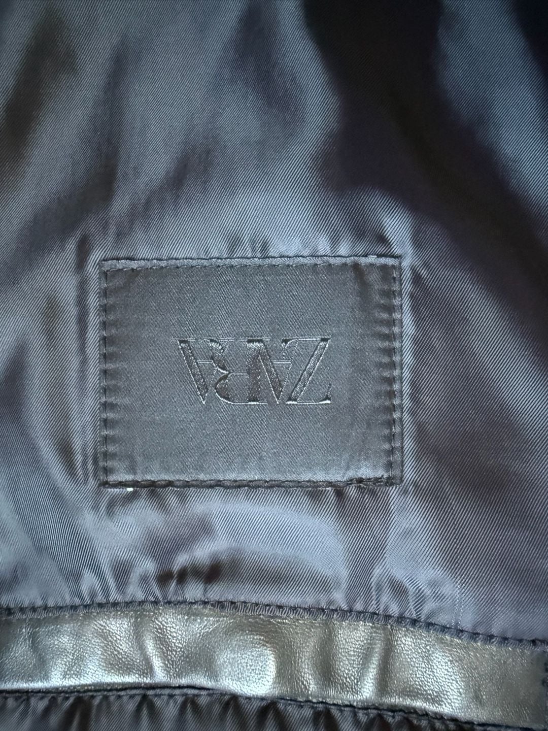 Zara Black Leather Moto Biker Jacket 10