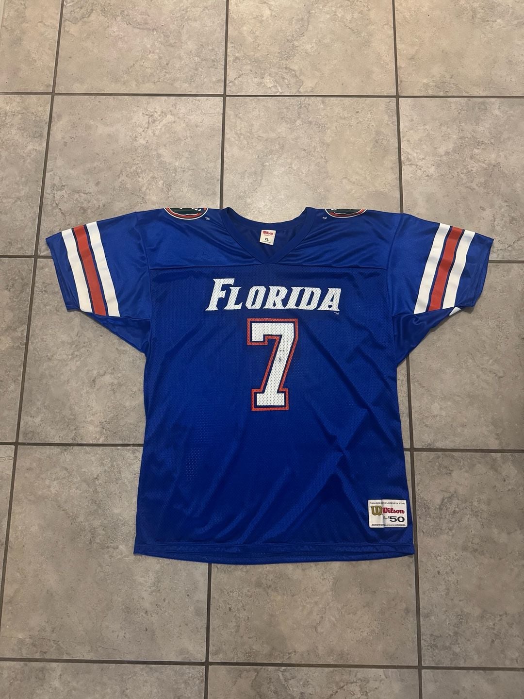 Vintage Wilson Florida Gators Football Jersey Size XL/50 Blue #7 2