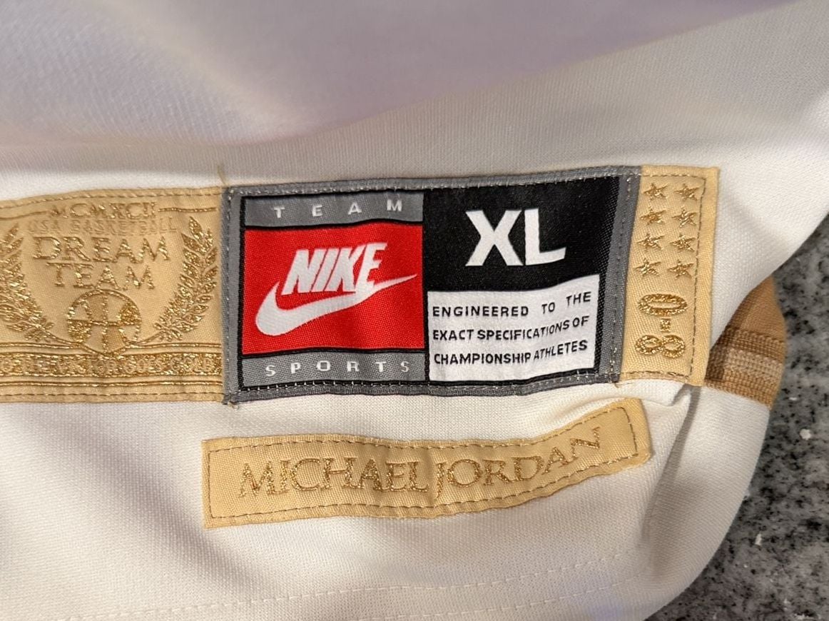 Nike Michael Jordan 9 USA Dream Team Jersey Size XL White Gold 3