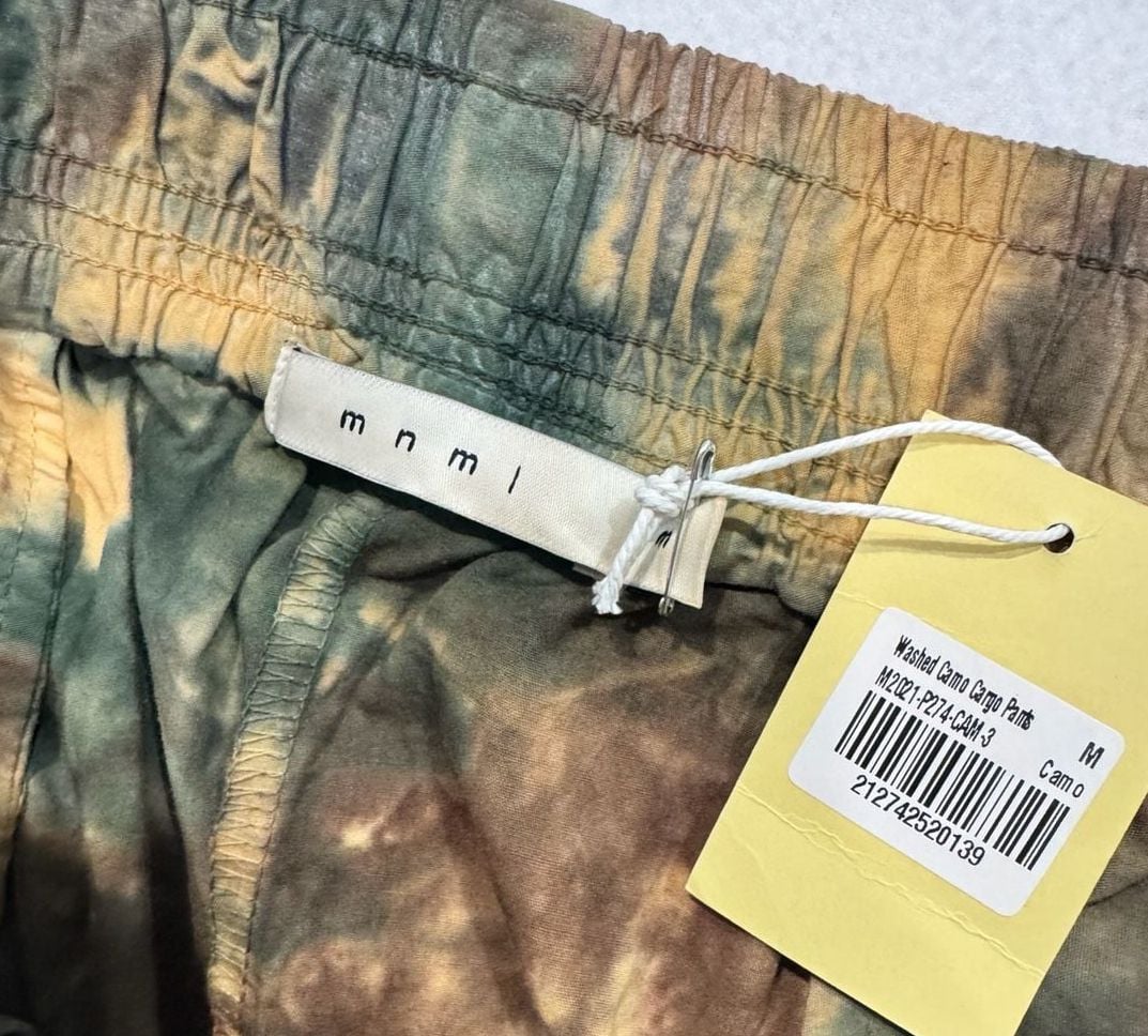 MNML Washed Camo Cargo Pants Men’s M Tie Dye Utility Drawstring Streetwear 3