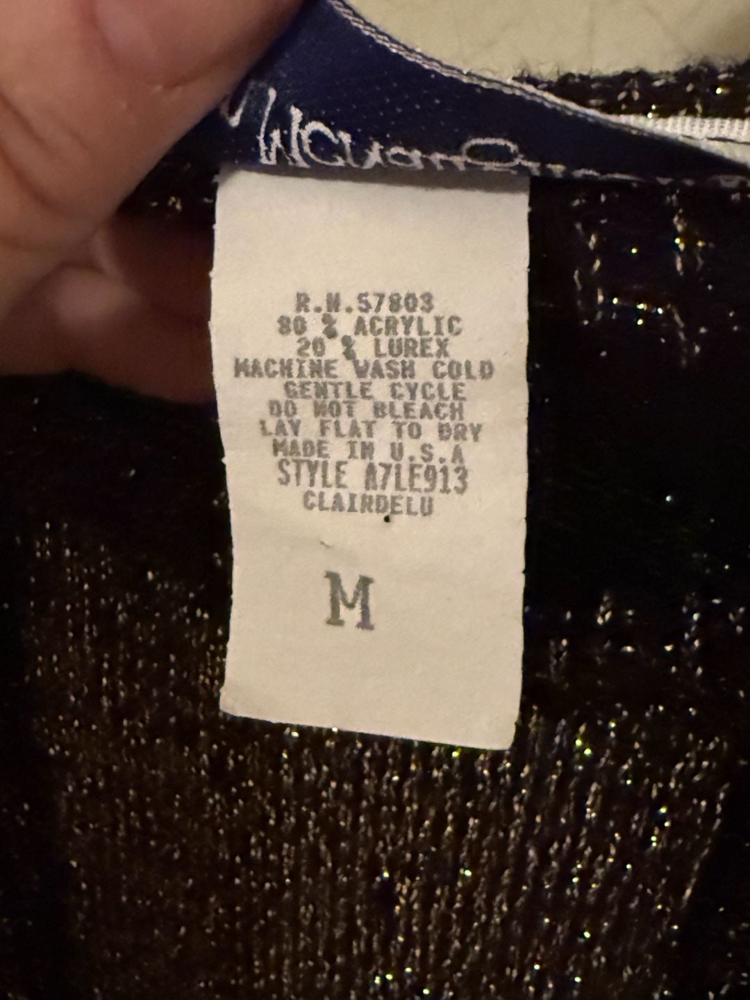 Norton McNaughton Metallic Sweater Size M Black Gold Lurex 5