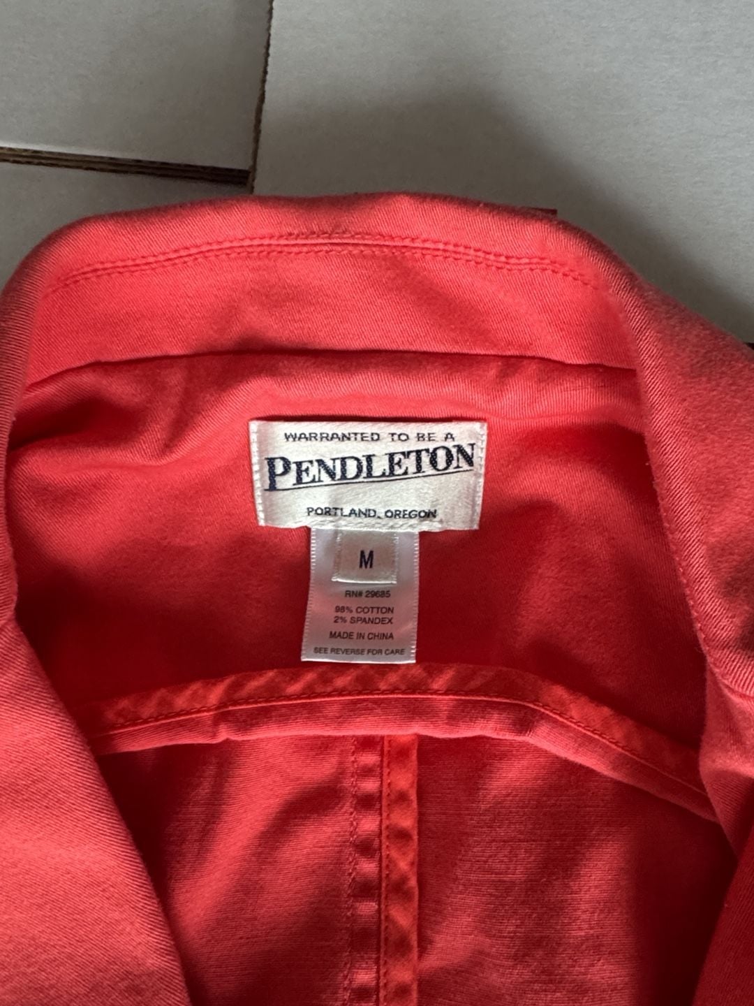 Pendleton Coral Cotton Spandex Blazer Size M 3