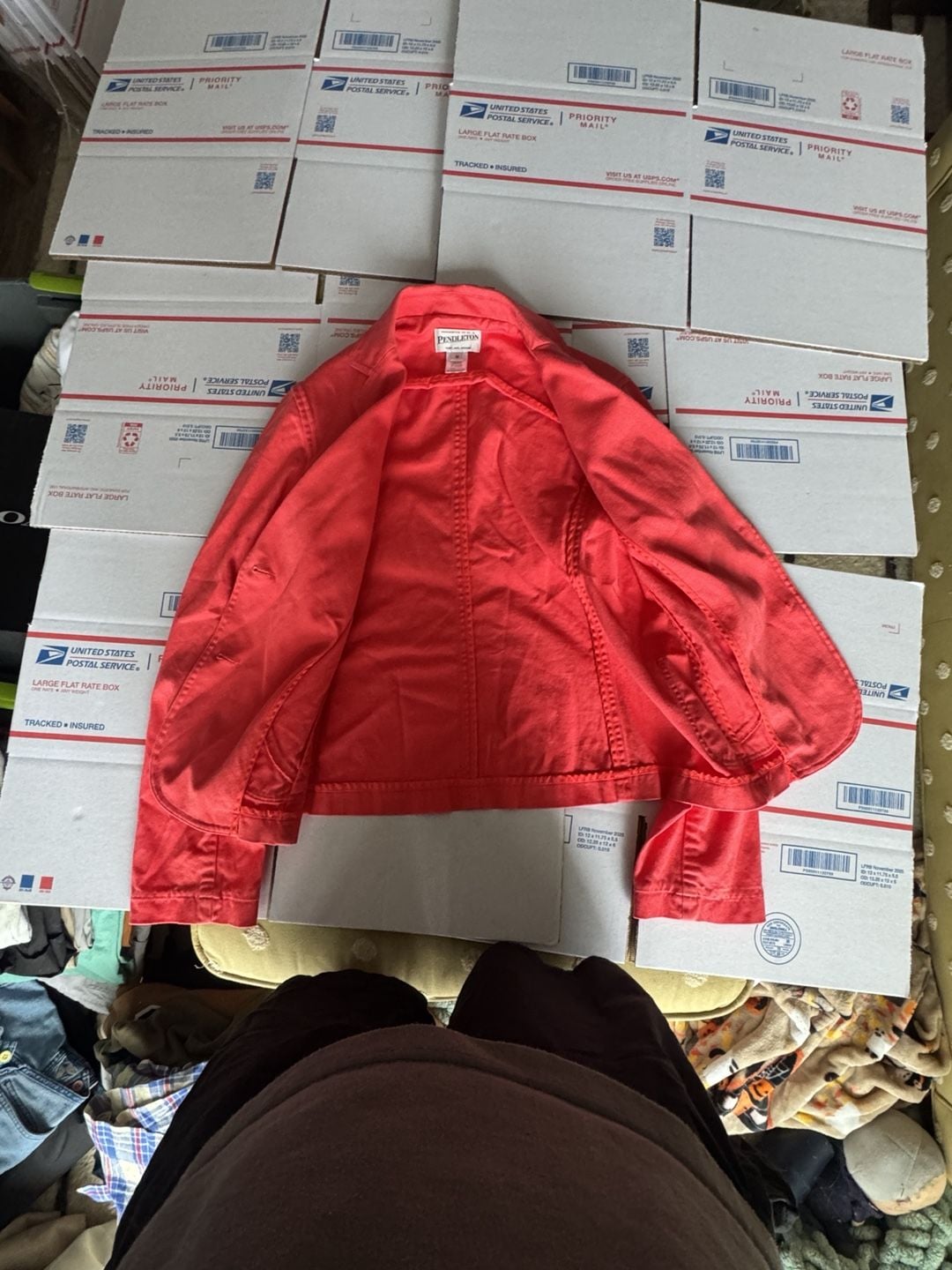 Pendleton Coral Cotton Spandex Blazer Size M 4
