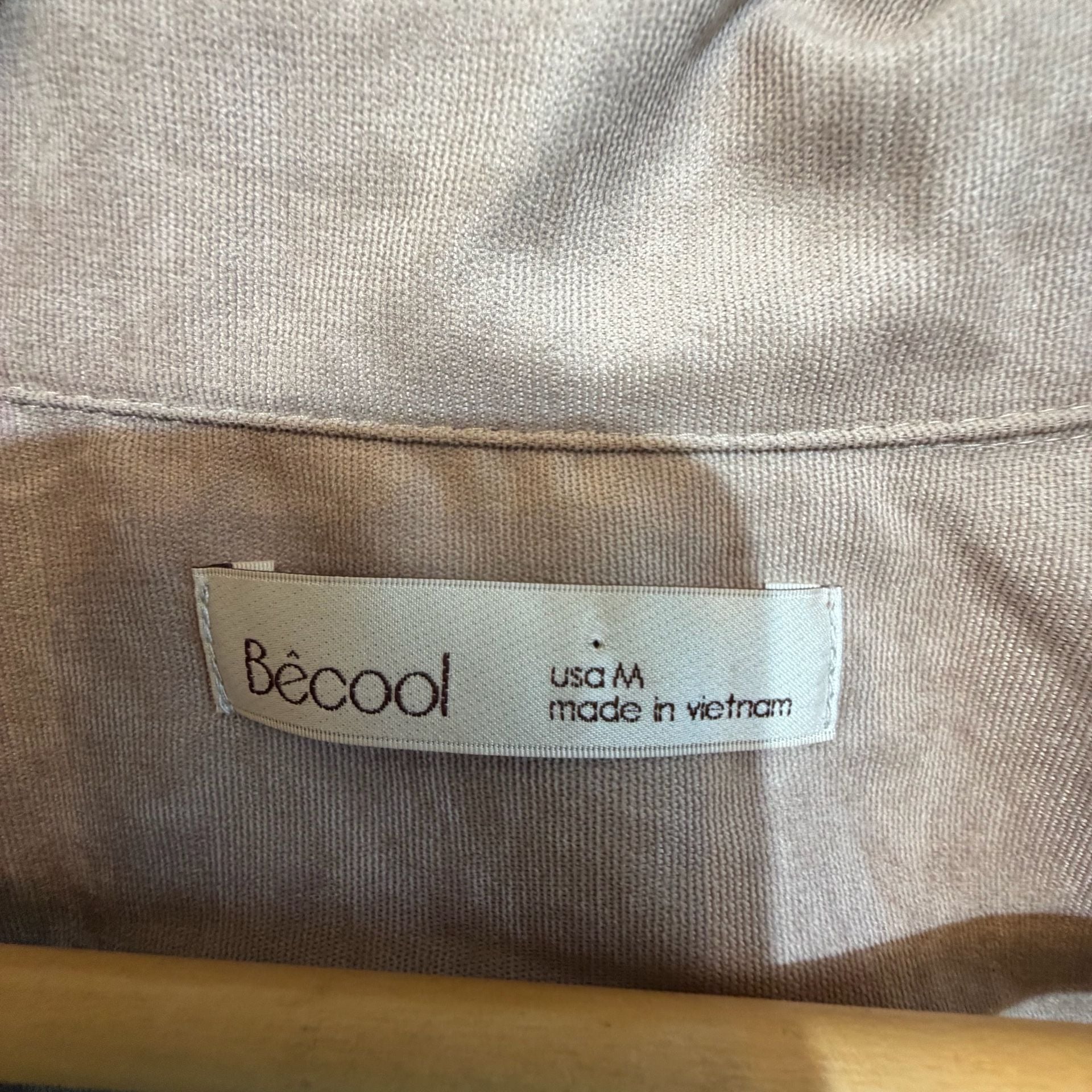 Becool Utility Jacket Size M Brown Faux Suede Drawstring Lightweight 4