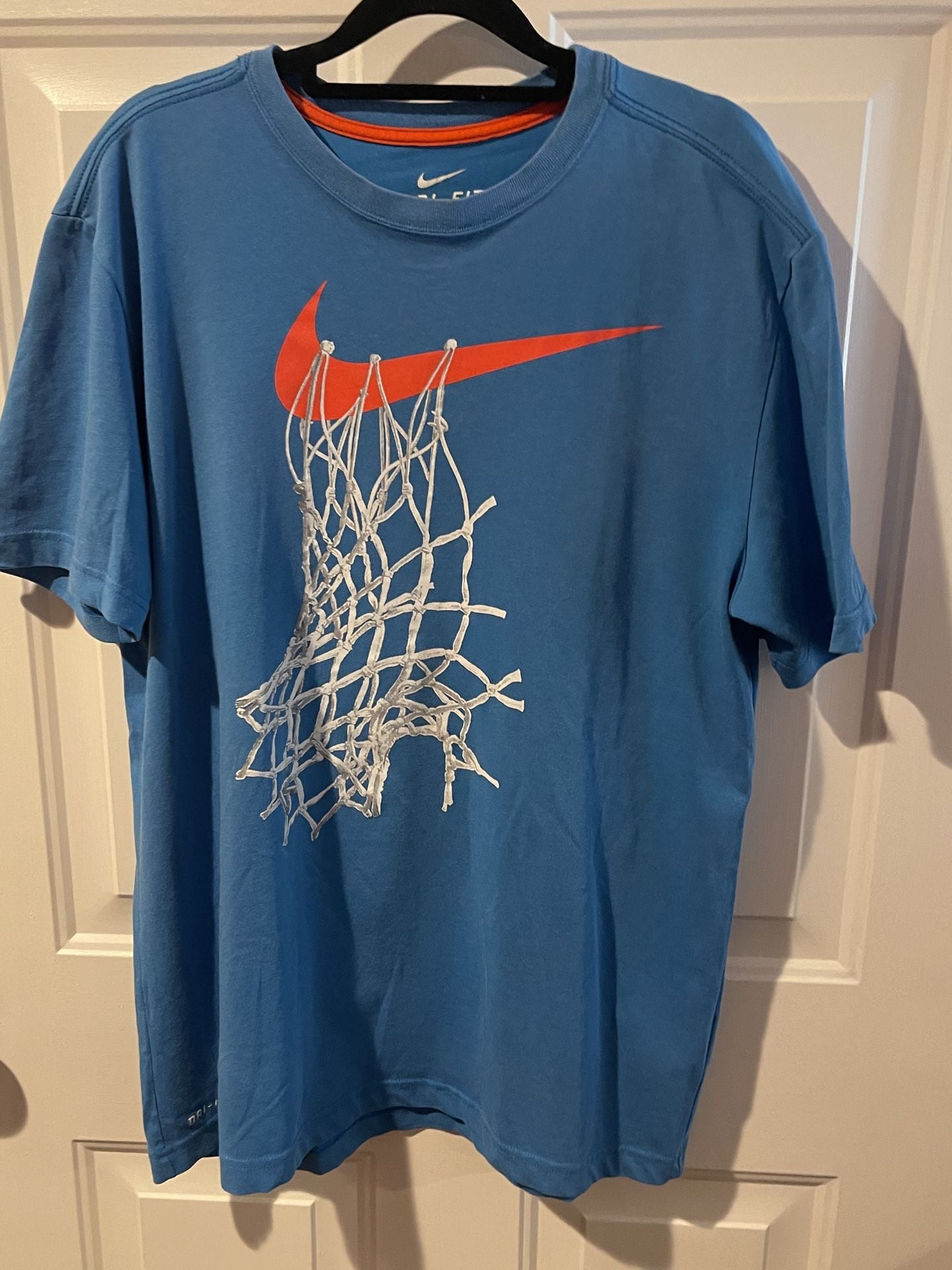 Nike Dri-FIT Basketball Net T-Shirt Size L Blue Athletic Tee 3